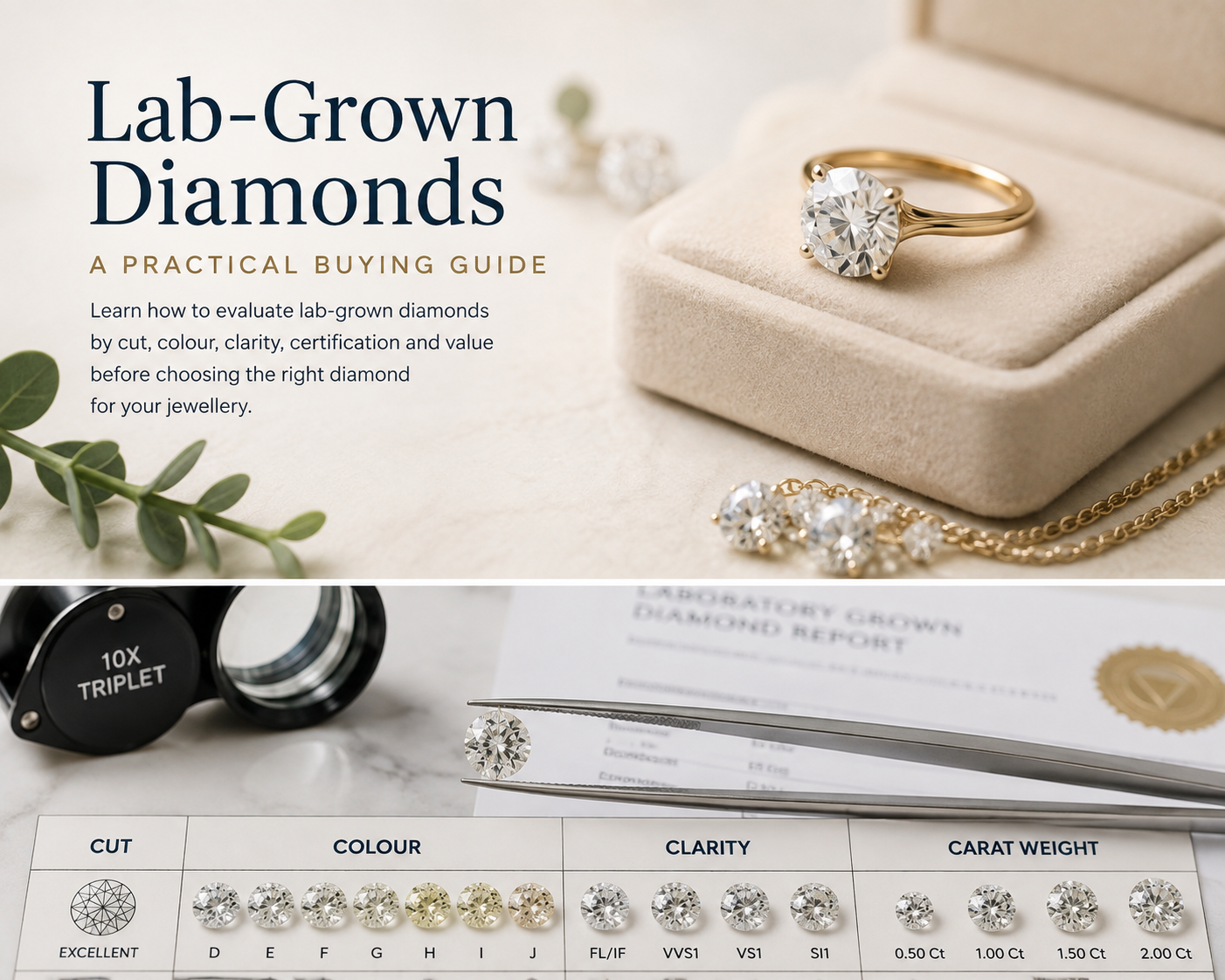 Lab-grown diamond engagement ring practical buying guide by Nyvaara