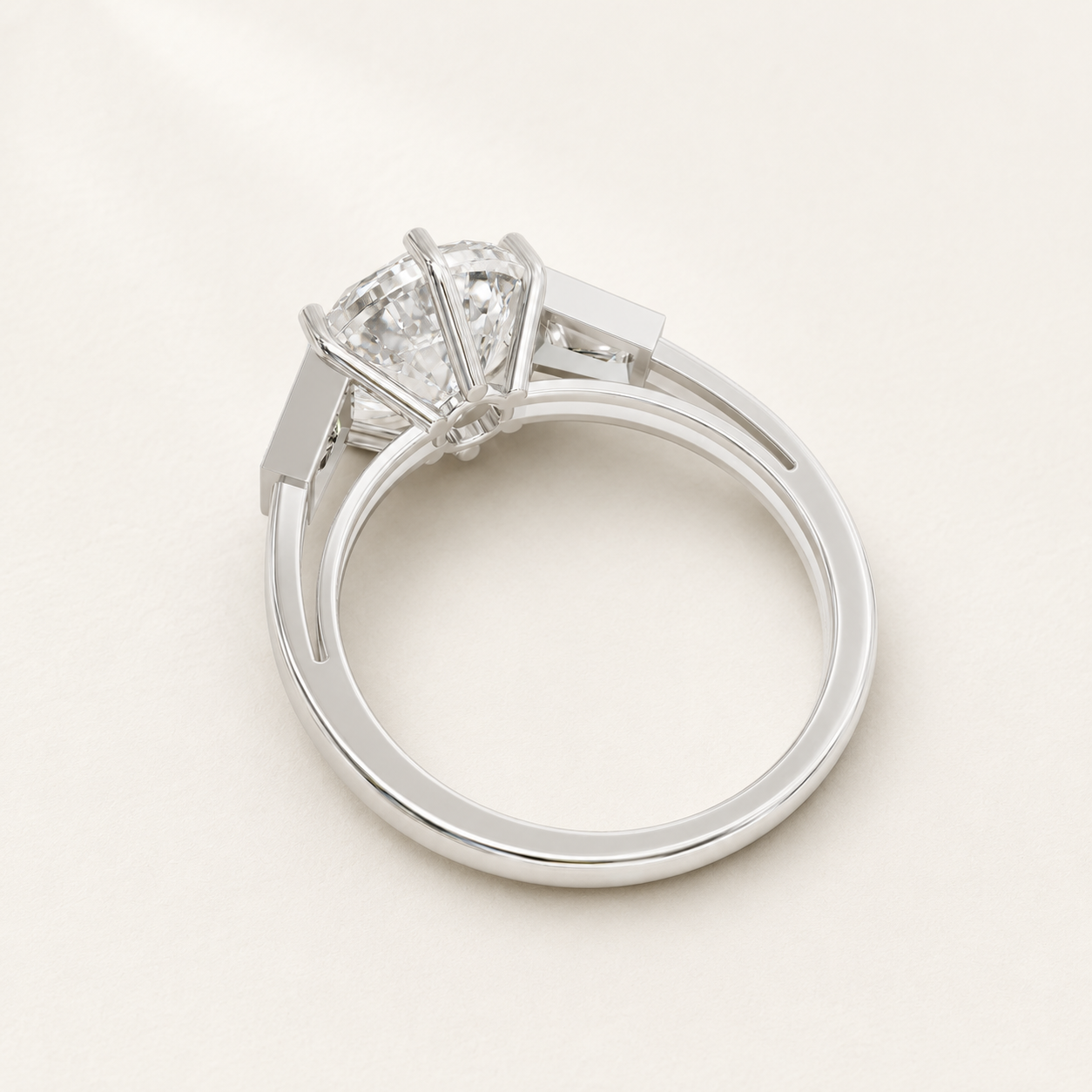 3.50 CT Round Diamond Ring in Yellow Gold, White Gold & Rose Gold - view 2