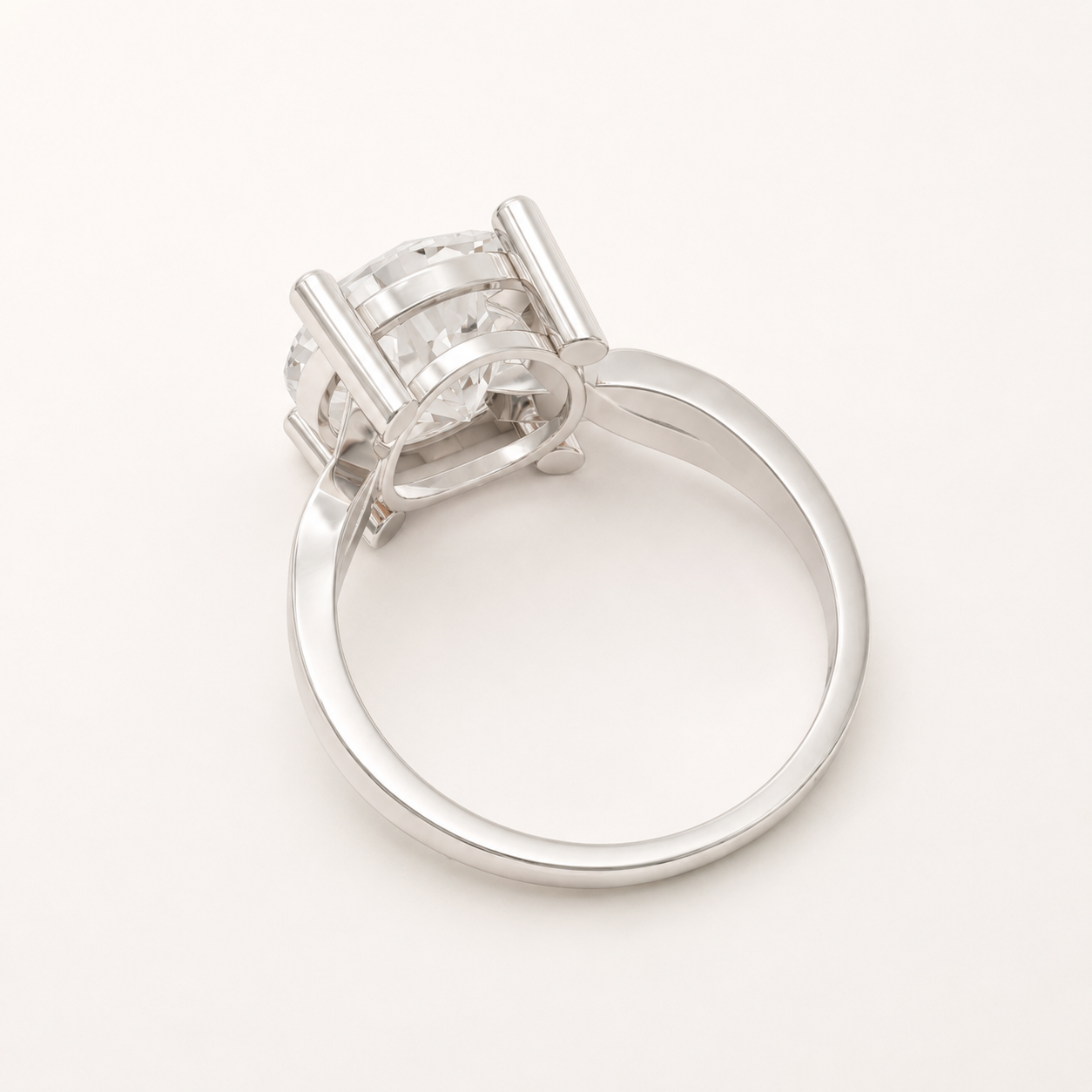 4.50 CT Round Lab Grown Diamond Solitaire Ring in Yellow Gold, White Gold & Rose Gold - view 2