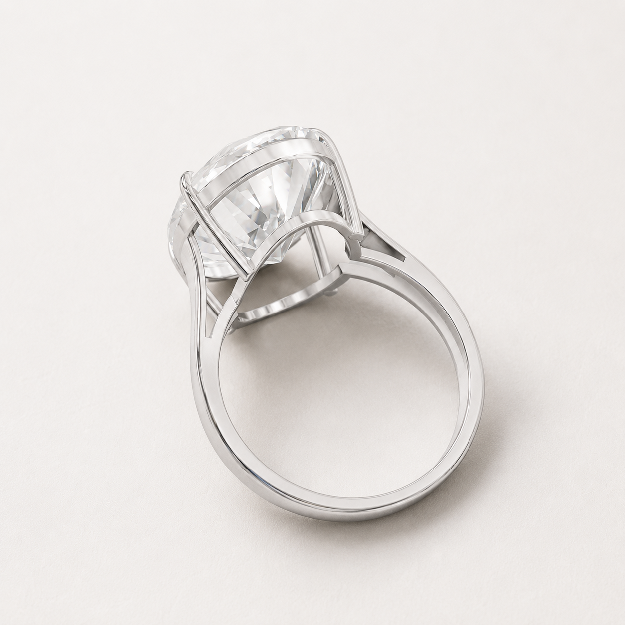 12.50 CT Oval  Lab Grown Diamond Solitaire Ring in Yellow Gold, White Gold & Rose Gold - view 2
