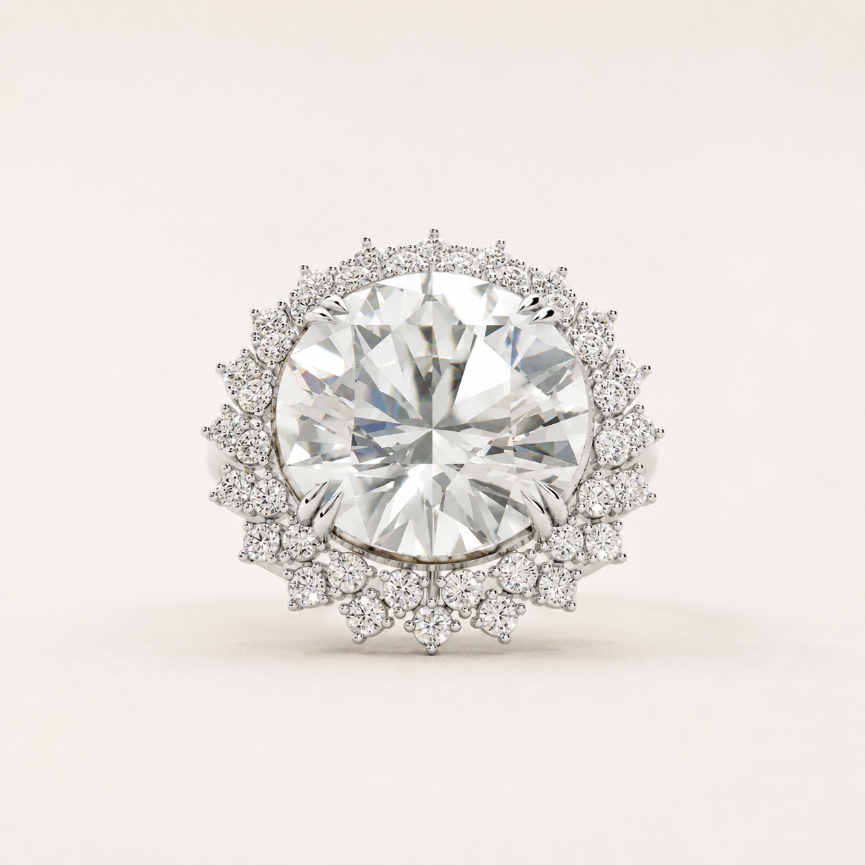 14 CT Round Cut Lab Diamond Halo Ring in Yellow Gold, White Gold & Rose Gold | Nyvaara Luxe