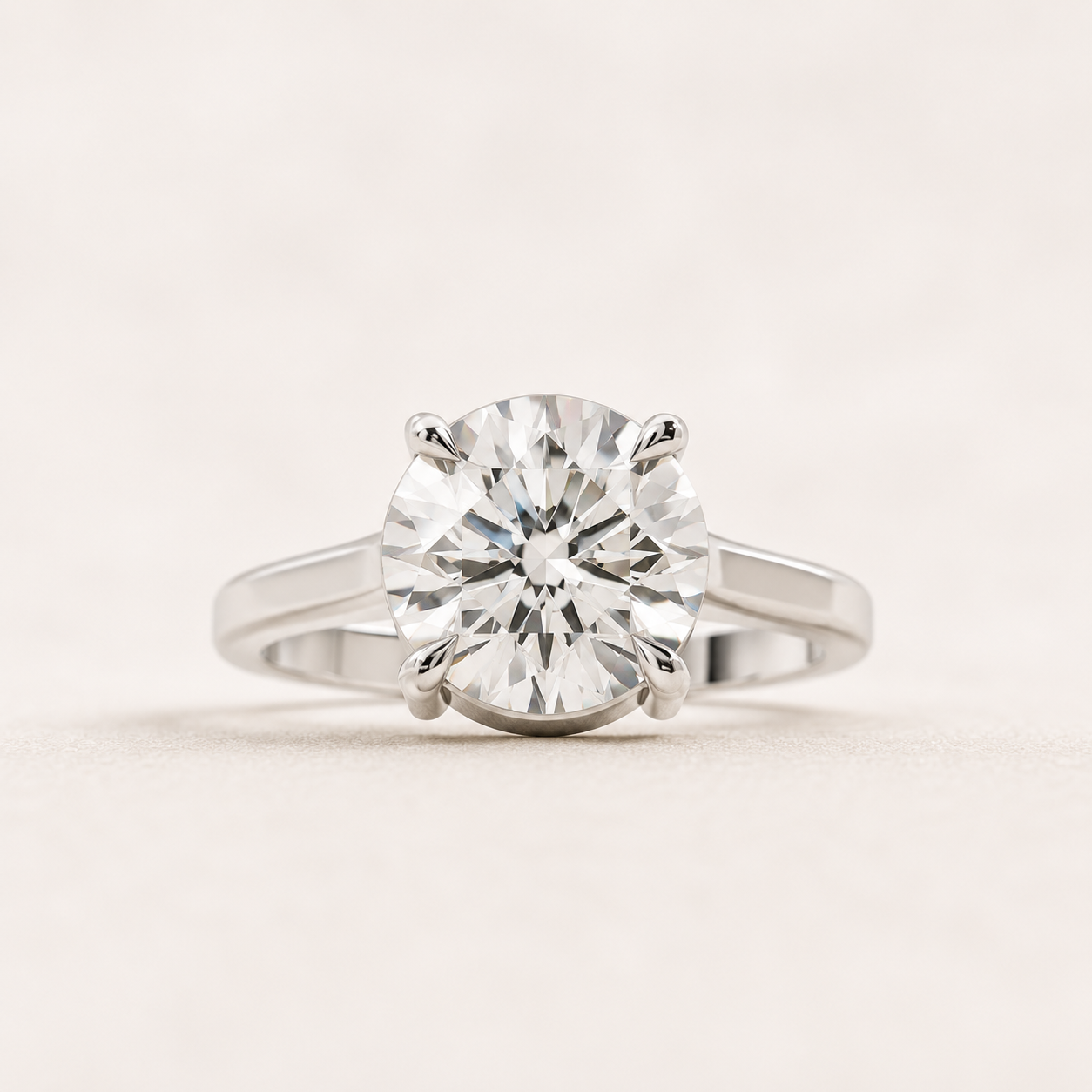 2.10 CT Round Diamond Solitaire Ring in Yellow Gold, White Gold & Rose Gold