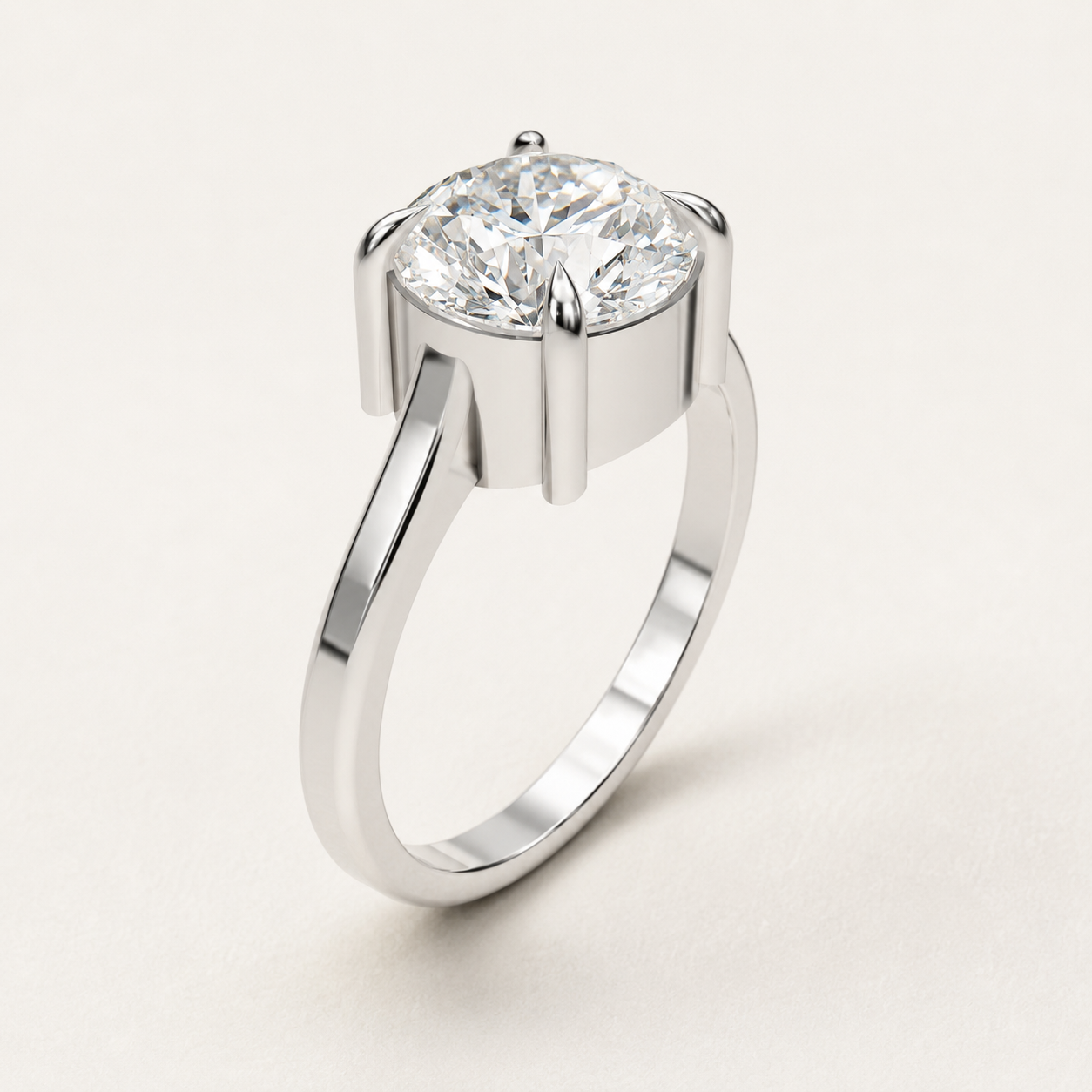 2.10 CT Round Diamond Solitaire Ring in Yellow Gold, White Gold & Rose Gold - view 2
