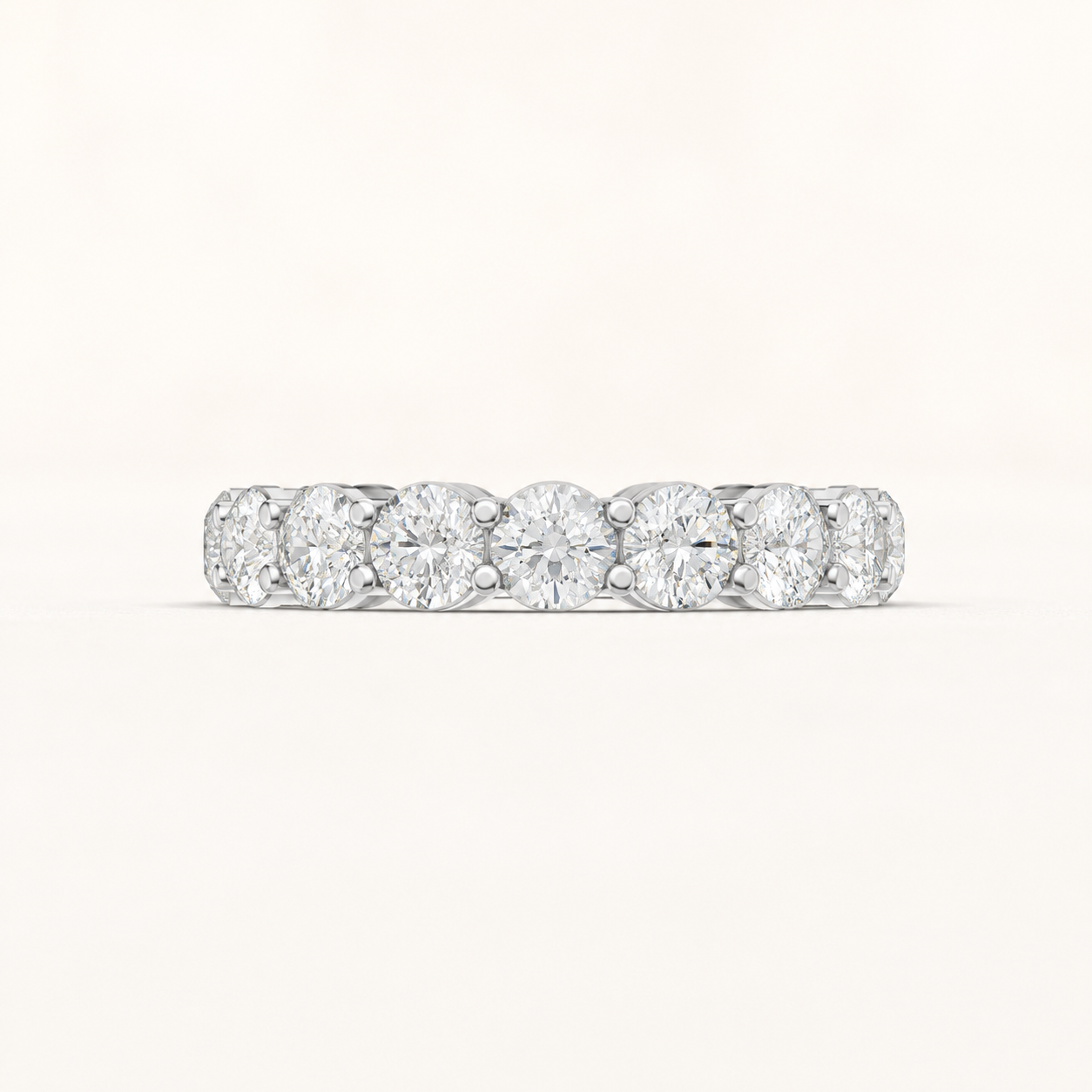3.58 CT Round Diamond Eternity Band in Yellow Gold, White Gold & Rose Gold