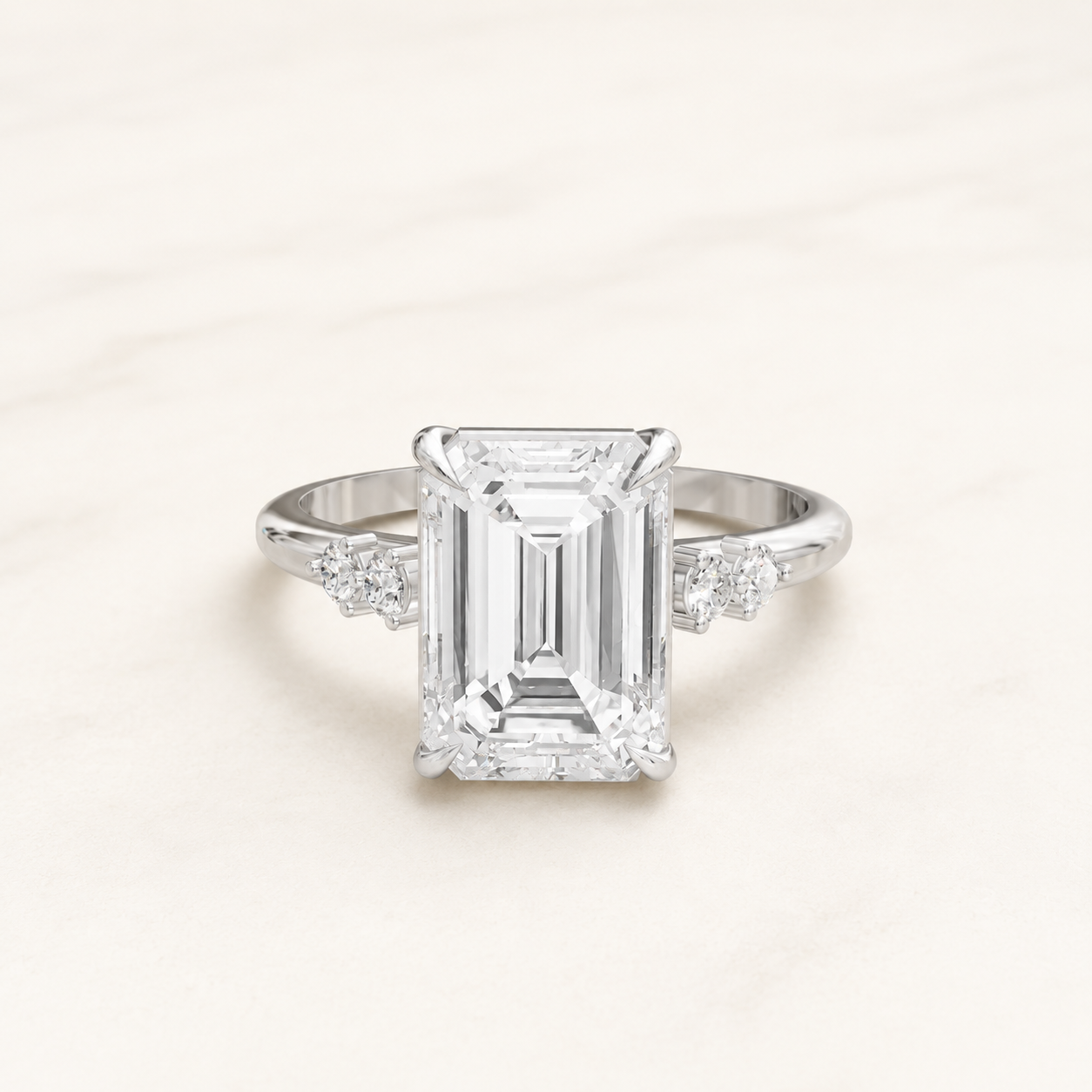 2.84 CT Emerald  Diamond Ring in Yellow Gold, White Gold & Rose Gold