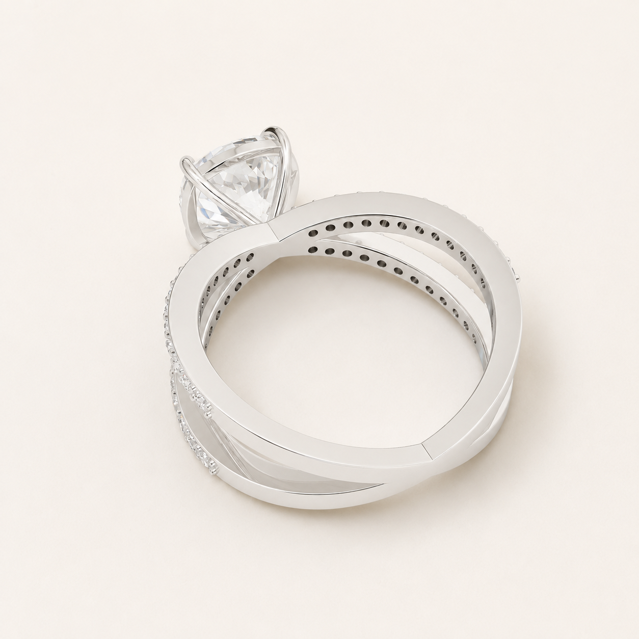 2.65 CT Cushion Lab Diamond Ring in Yellow Gold, White Gold & Rose Gold - view 2