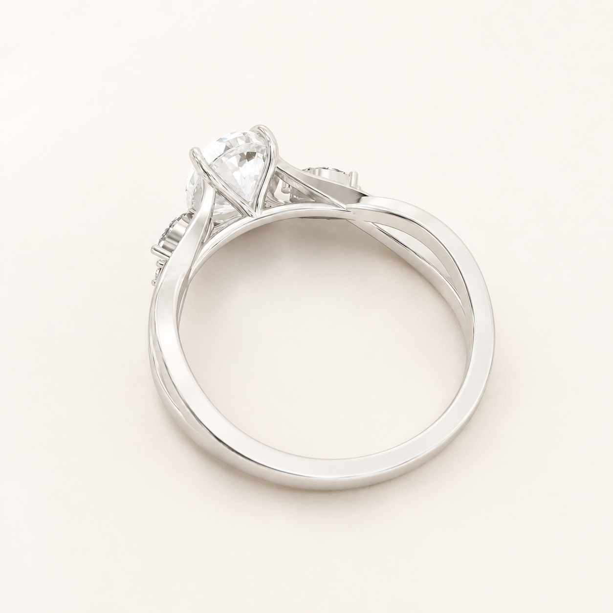 1.090 CT Oval Diamond Ring in Yellow Gold, White Gold & Rose Gold - view 2