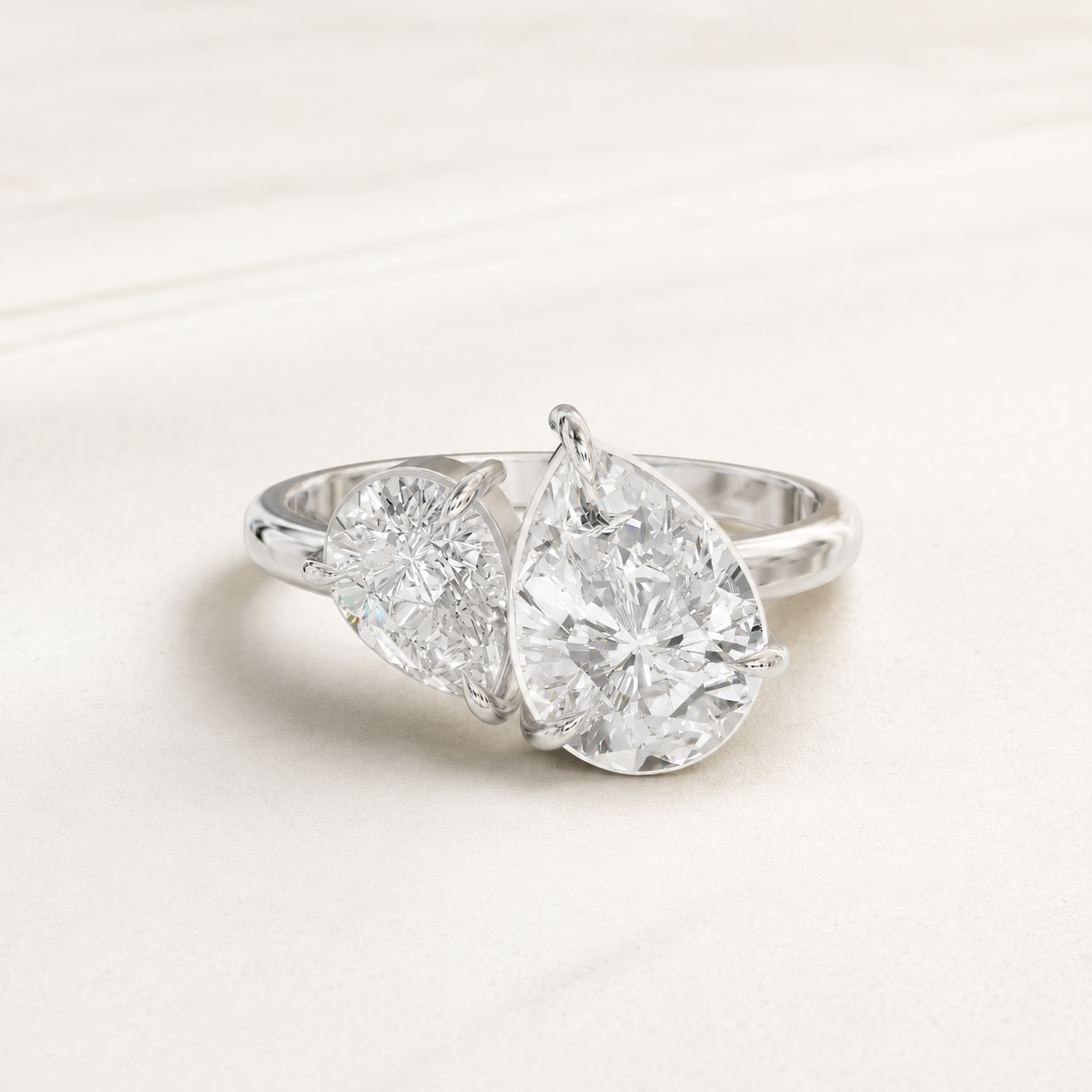 1.81 CT  Pear Lab-Grown Diamond Ring in Yellow Gold, White Gold & Rose Gold