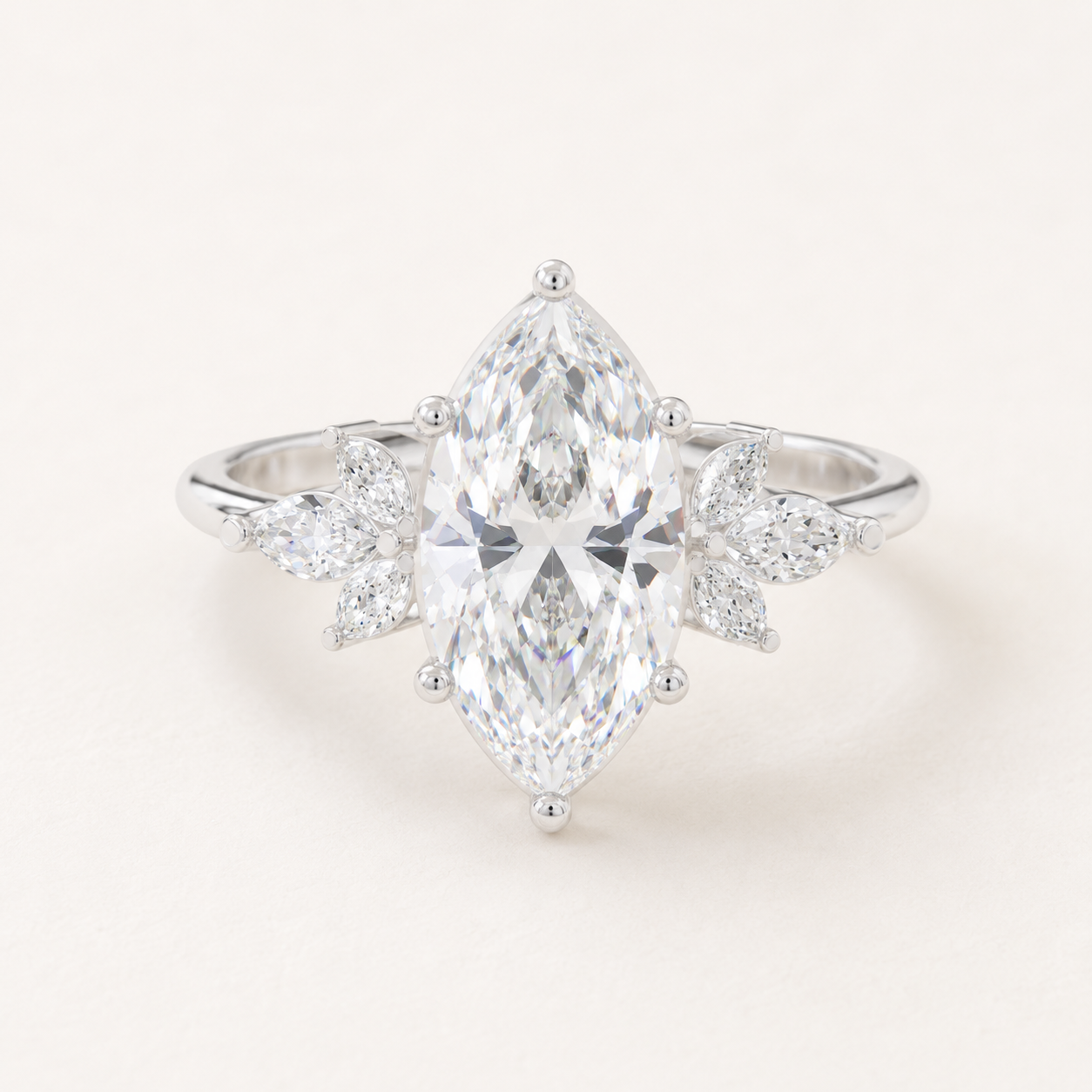 1.41 CT Marquise Cut Lab Grown Diamond Ring in Yellow Gold, White Gold & Rose Gold