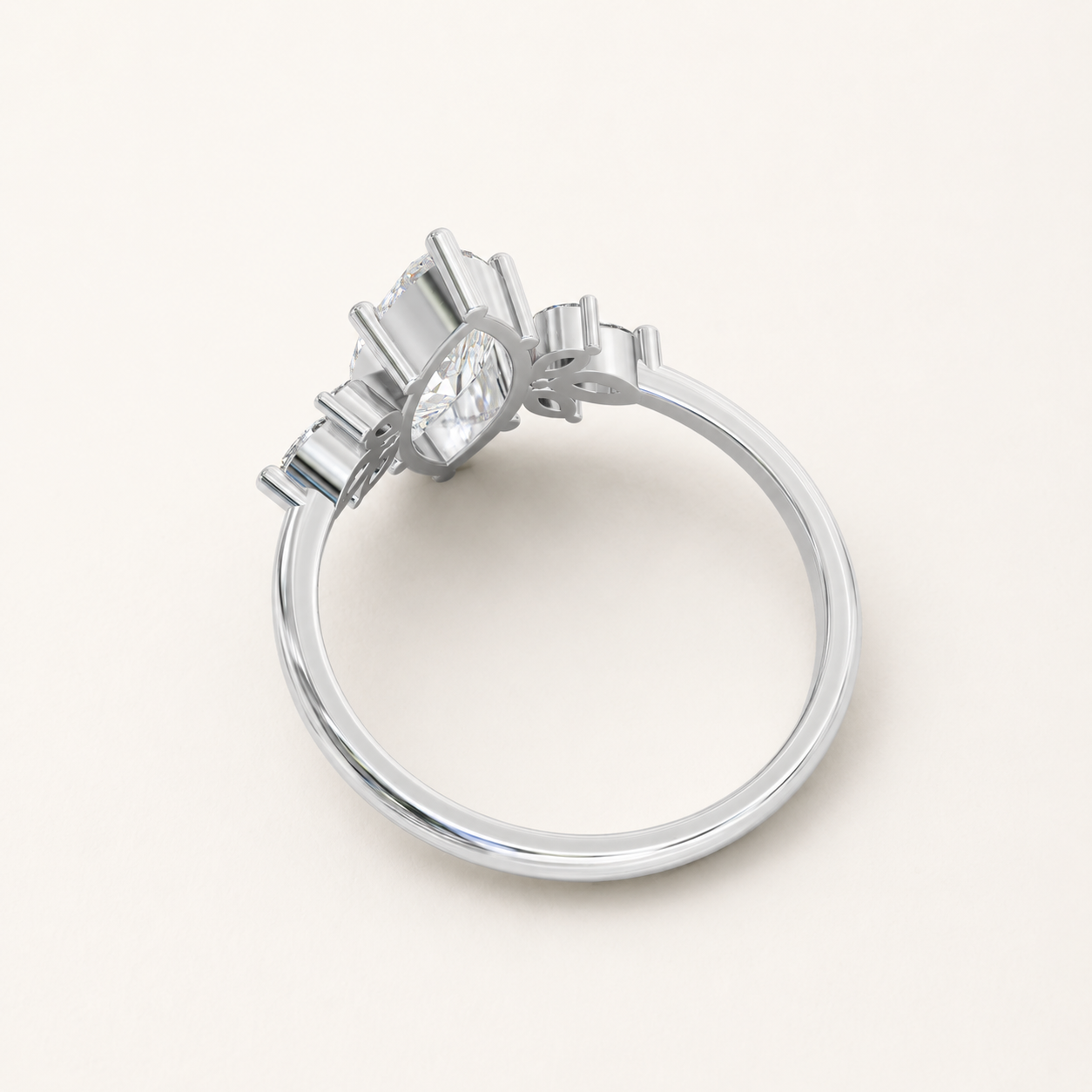 1.41 CT Marquise Cut Lab Grown Diamond Ring in Yellow Gold, White Gold & Rose Gold - view 2