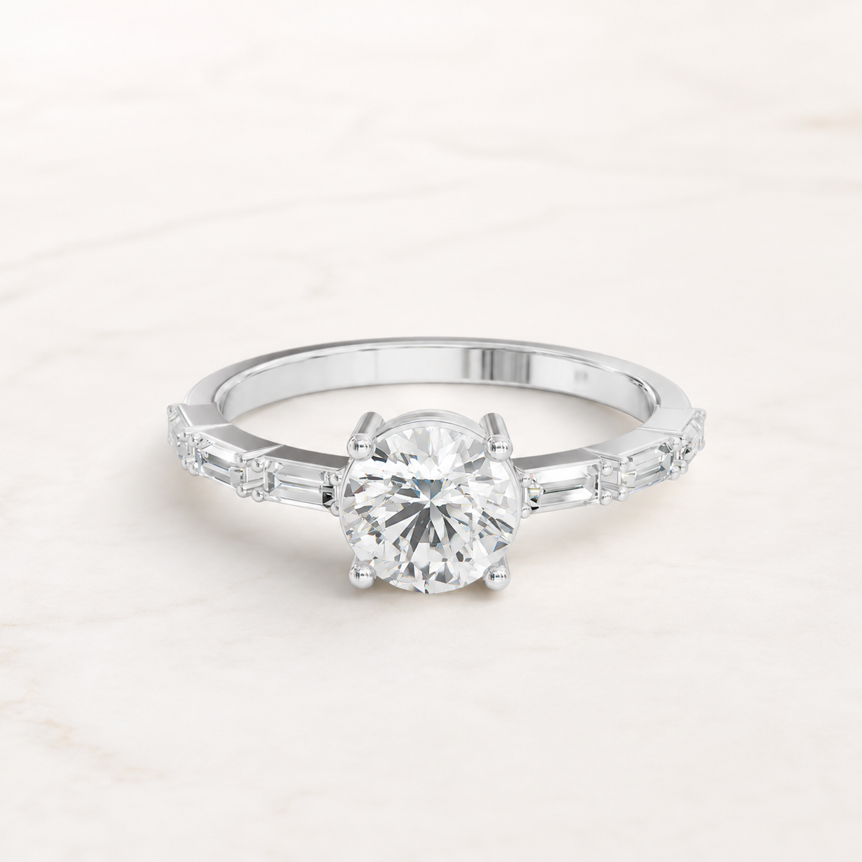 0.81 CT Round Diamond Ring in Yellow Gold, White Gold & Rose Gold