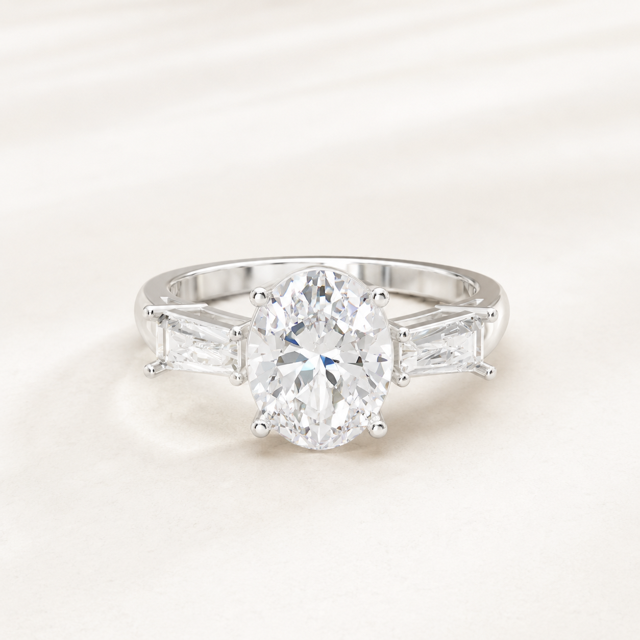 1.67 CT Oval Diamond Ring in Yellow Gold, White Gold & Rose Gold