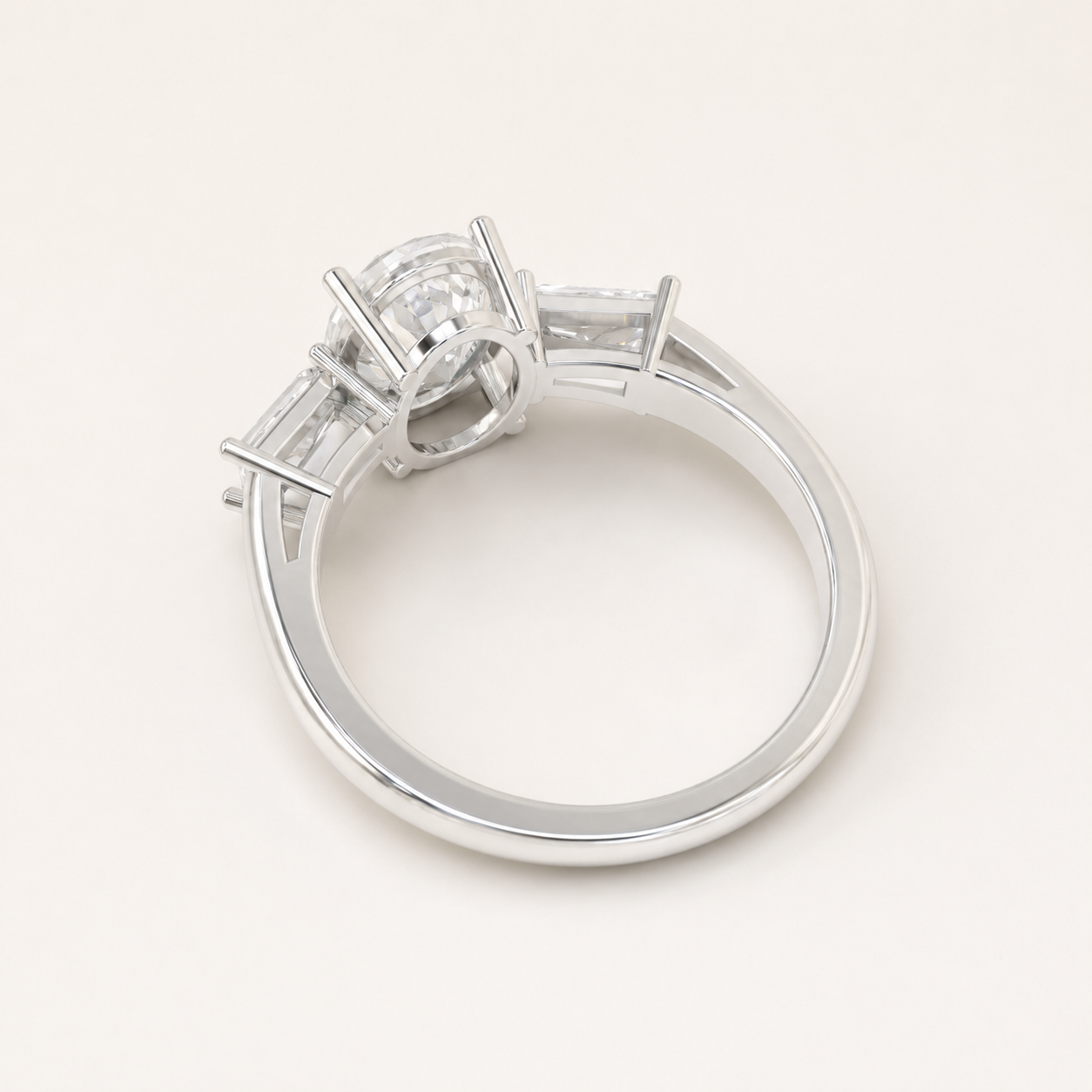 1.67 CT Oval Diamond Ring in Yellow Gold, White Gold & Rose Gold - view 2