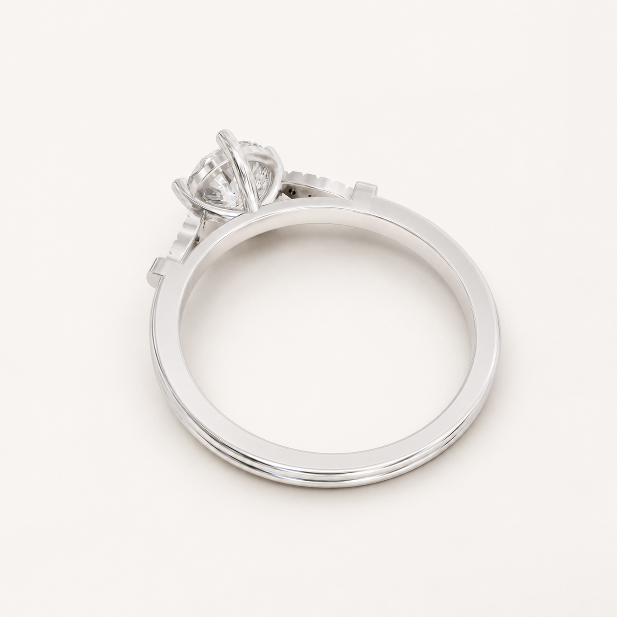 0.81 CT Round Lab Grown Diamond Ring in Yellow Gold, White Gold & Rose Gold - view 2