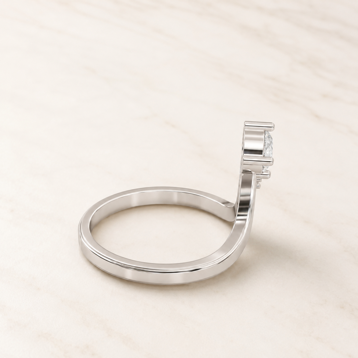 0.48 CT Round Diamond Bypass Ring in Yellow Gold, White Gold & Rose Gold - view 2