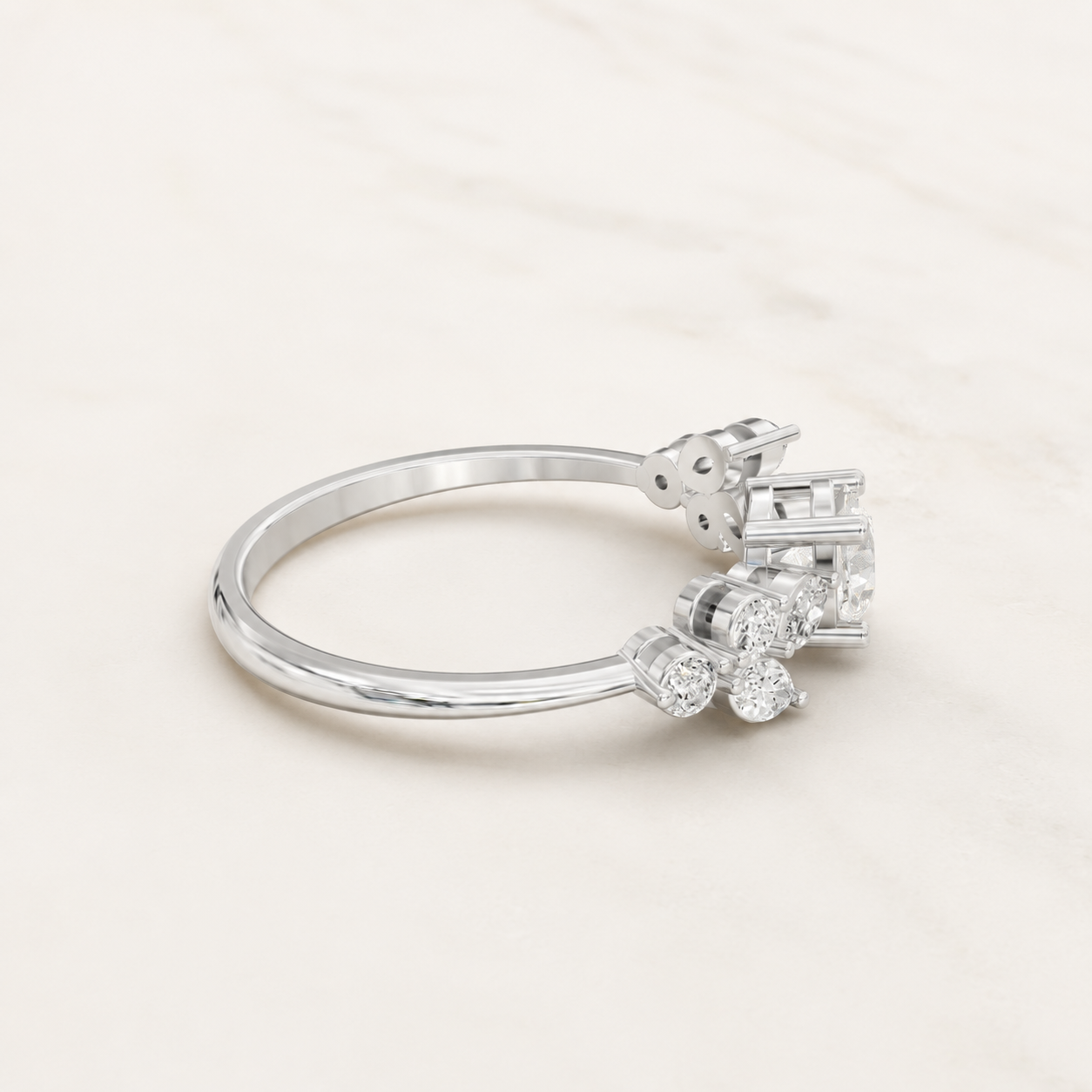 0.49 CT Round Diamond Floral Ring in Yellow Gold, White Gold & Rose Gold - view 2