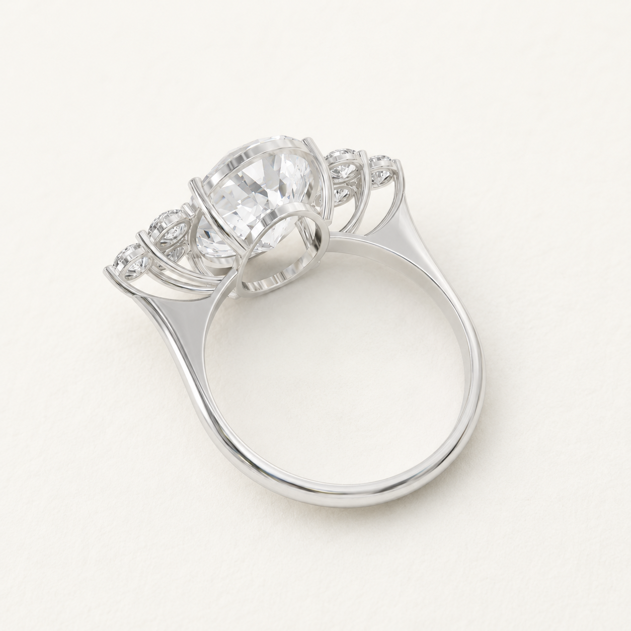 5.50 CT Oval Cut Diamond Ring in Yellow Gold, White Gold & Rose Gold - view 2