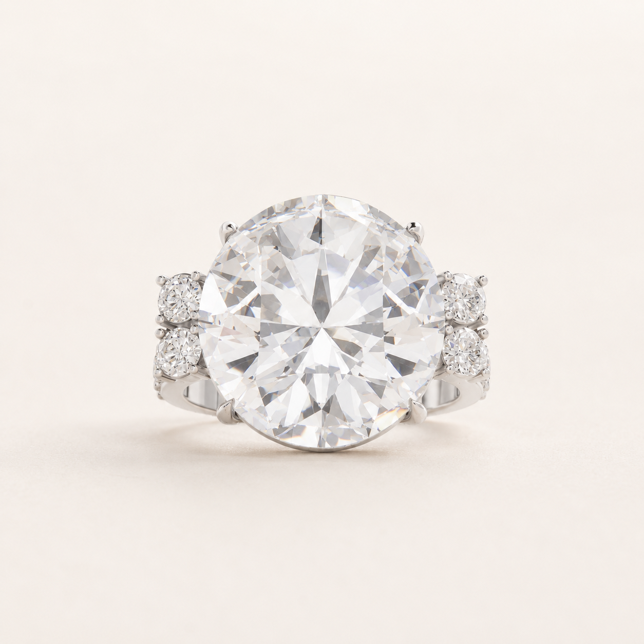 9.50 CT Round Brilliant Diamond Ring in Yellow Gold, White Gold & Rose Gold