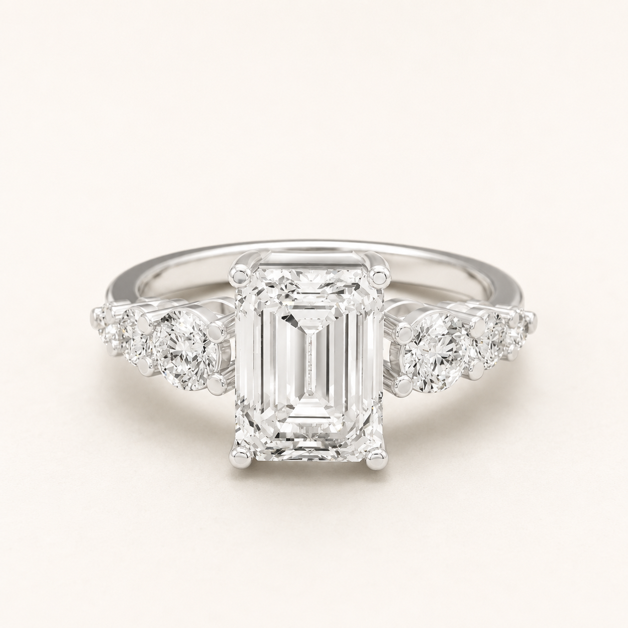 1.70 CT Emerald Diamond Ring in Yellow Gold, White Gold & Rose Gold