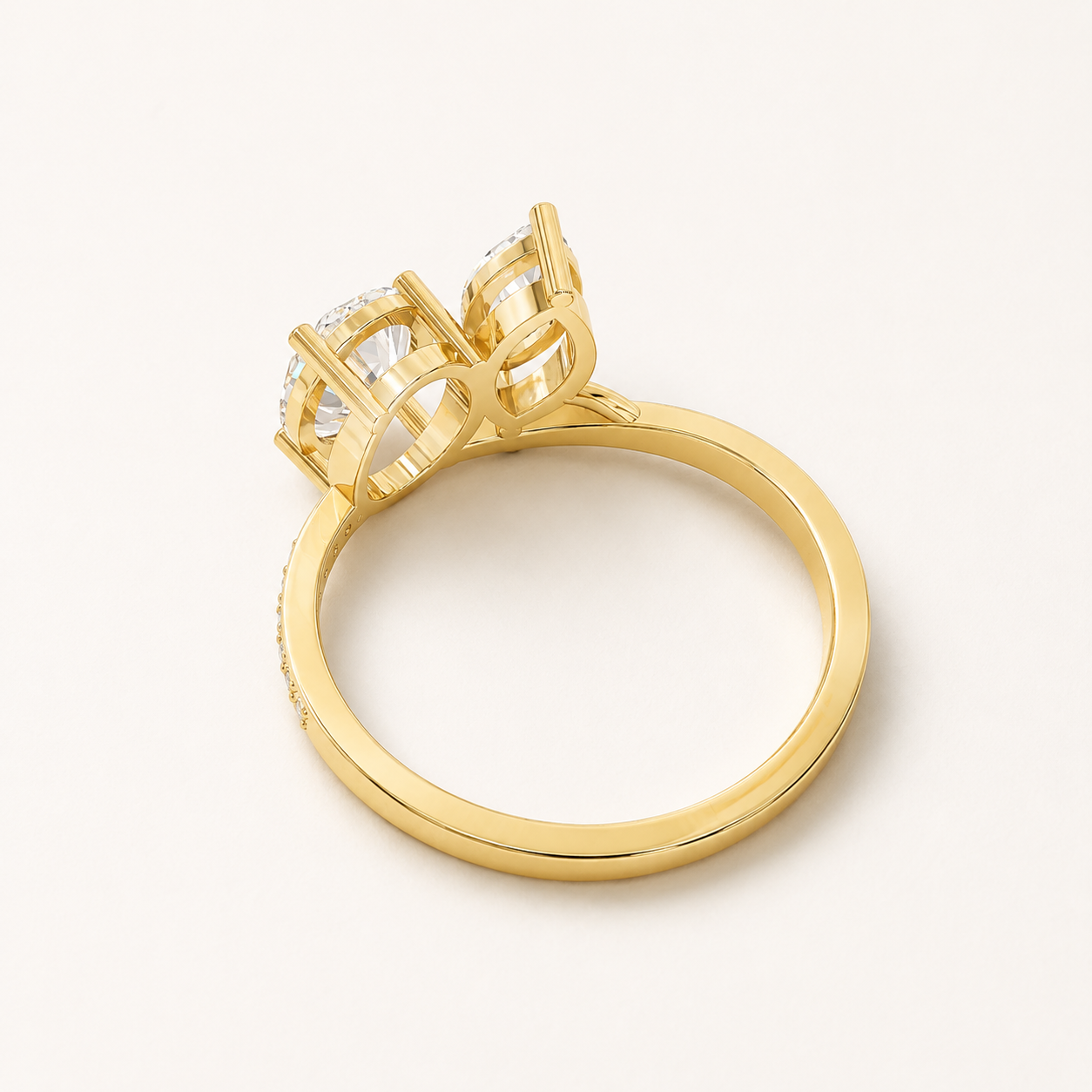 1.25 CT Oval & Marquise Diamond Ring in Rose Gold, Yellow Gold & White Gold - view 2