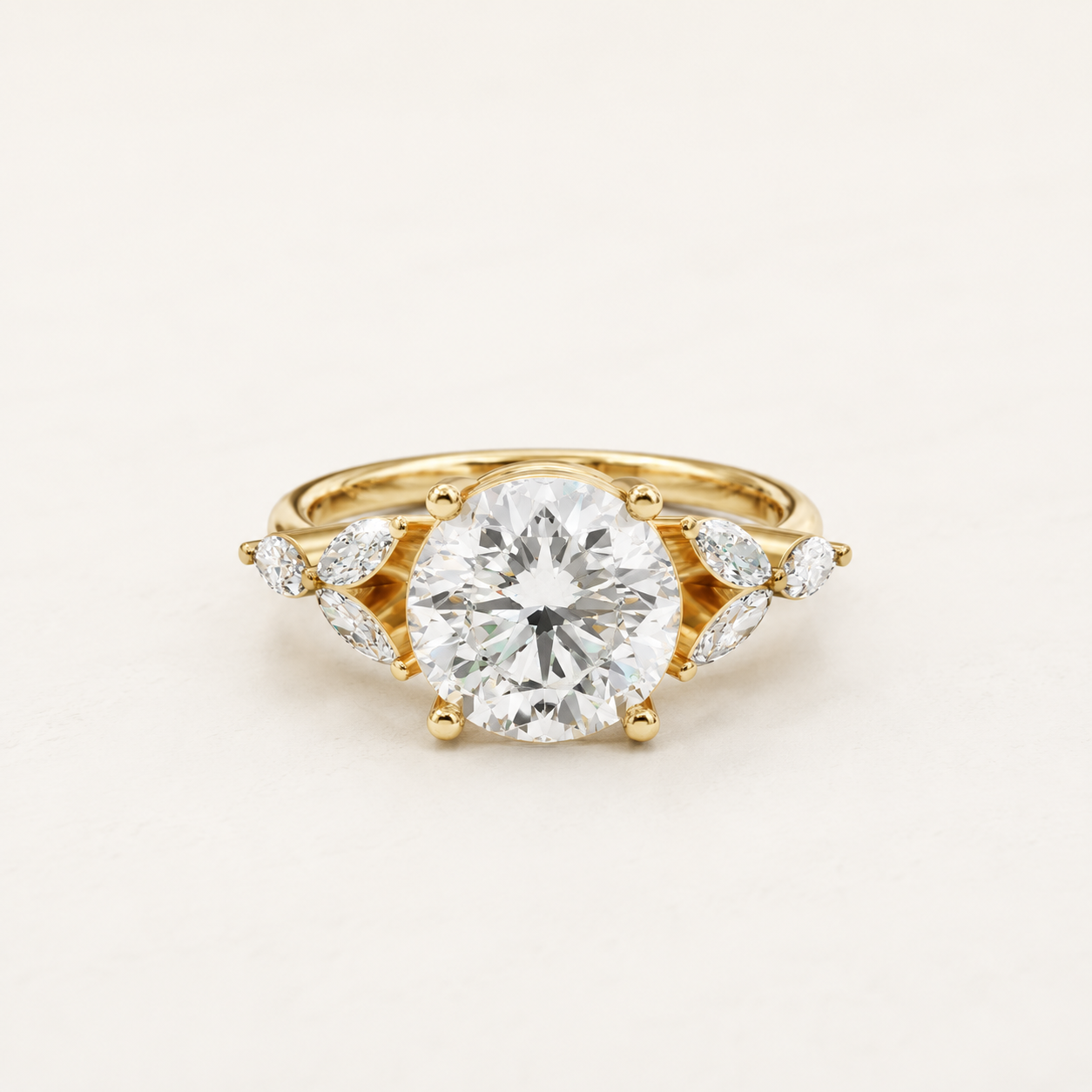 2.50 CT Round Diamond Ring in Rose Gold, Yellow Gold & White Gold