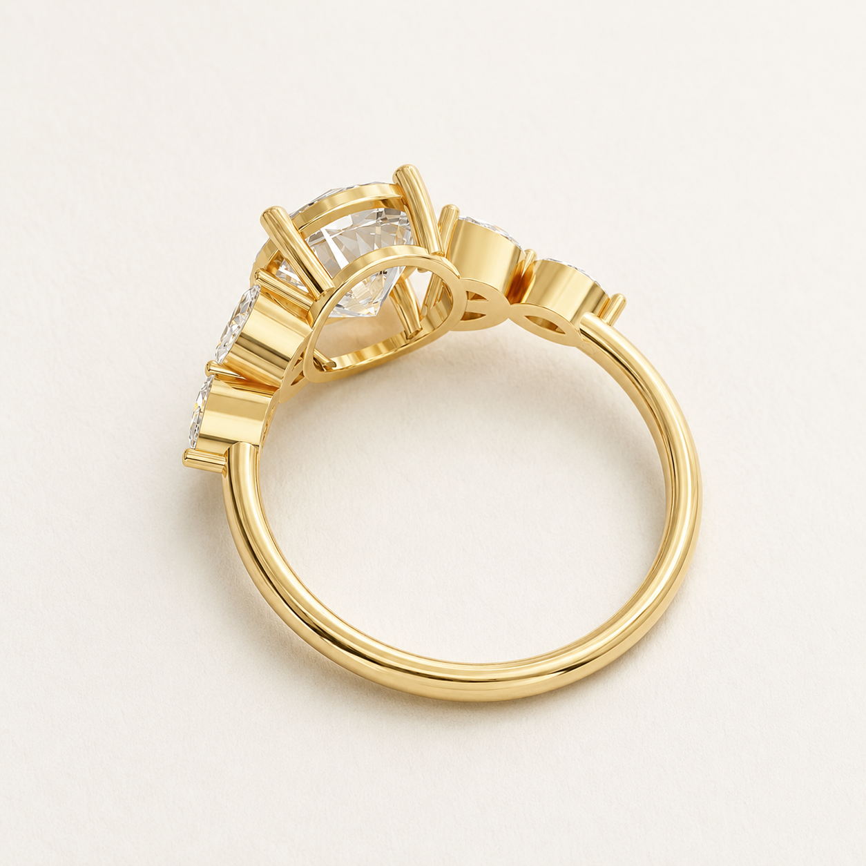 2.50 CT Round Diamond Ring in Rose Gold, Yellow Gold & White Gold - view 2
