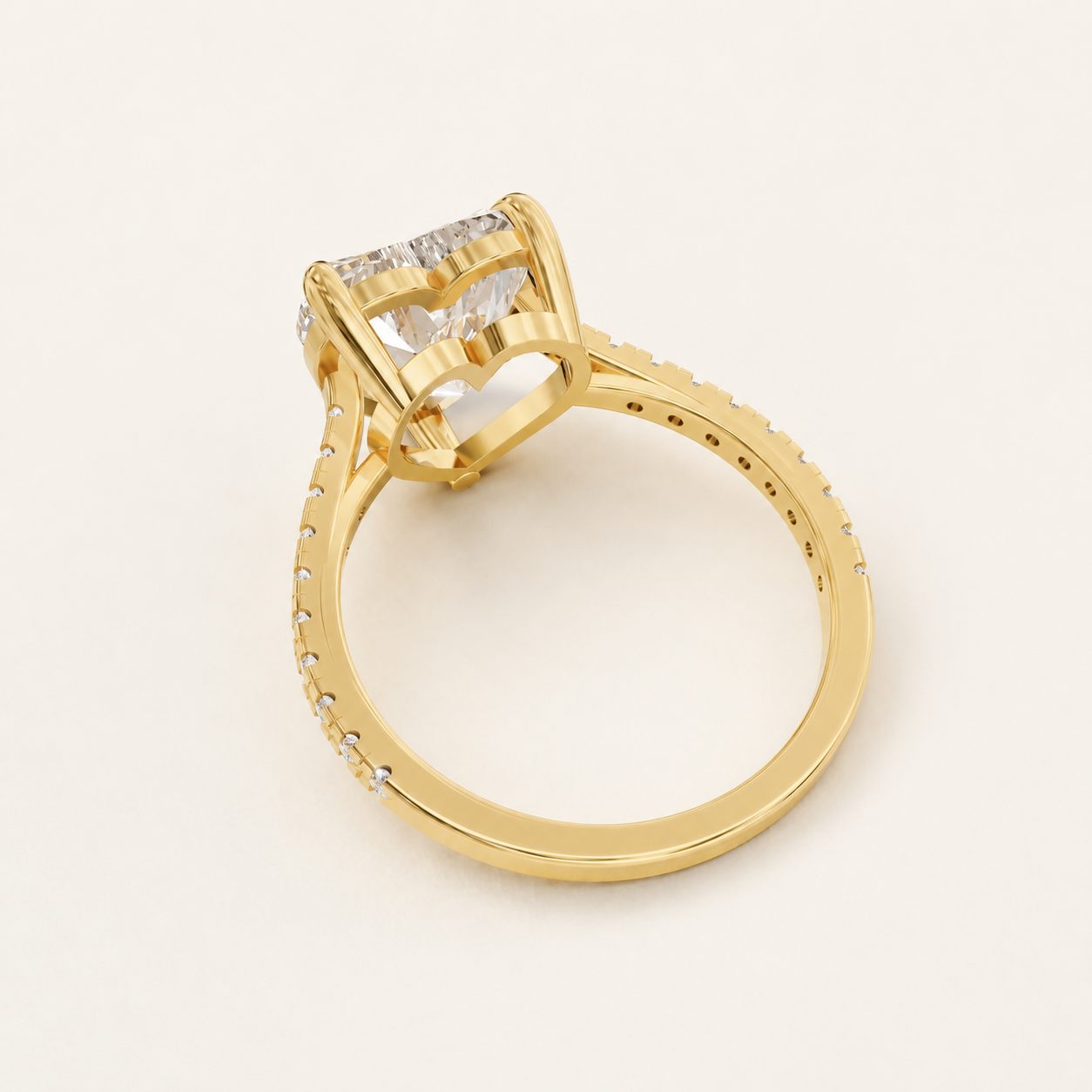 3.00 CT Heart Diamond Ring in White Gold, Yellow Gold & Rose Gold - view 2