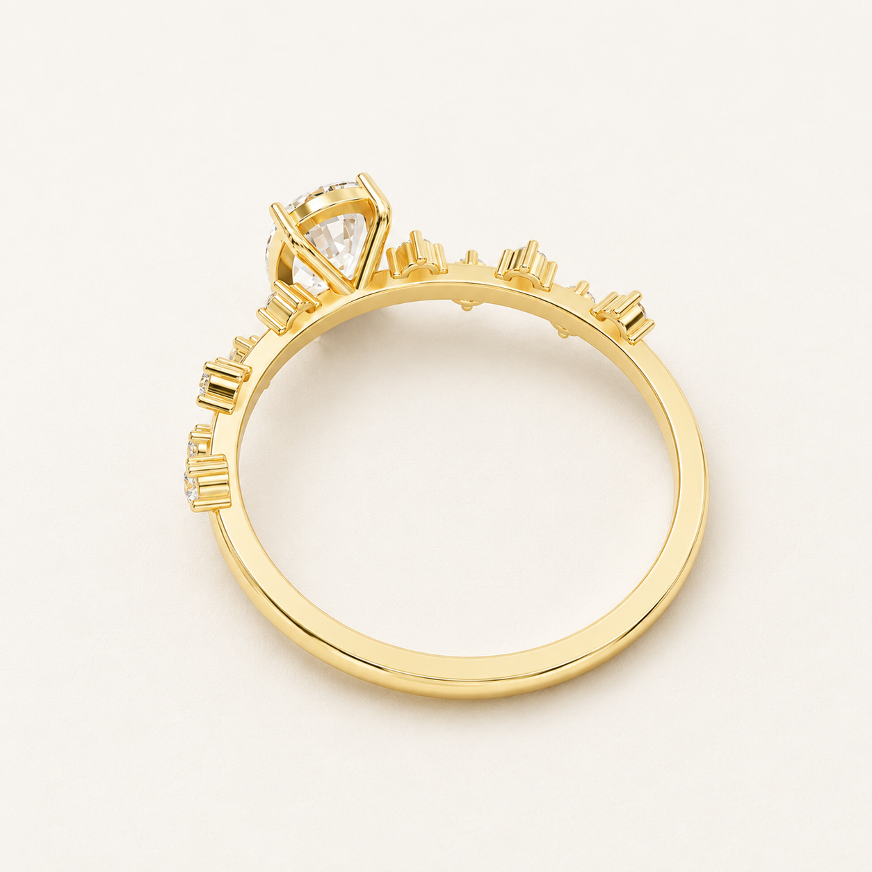 1.75 CT Cushion Diamond Ring in Rose Gold, Yellow Gold & White Gold - view 2