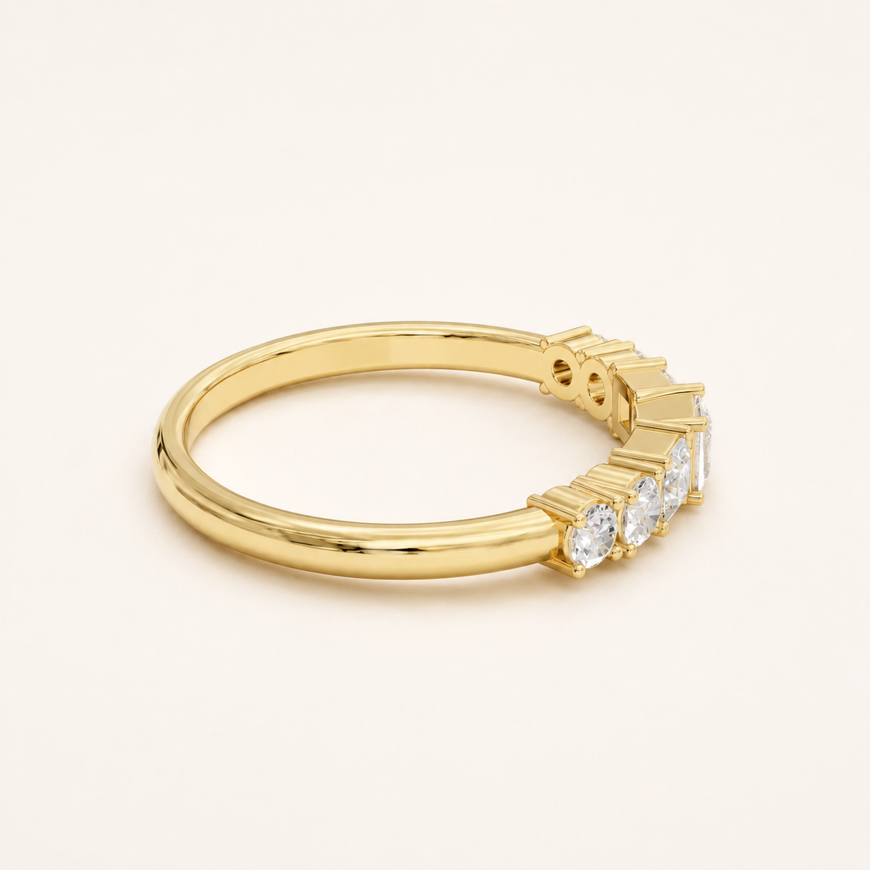 0.18 CT Princess Diamond Band Ring in Yellow Gold, White Gold & Rose Gold - view 2