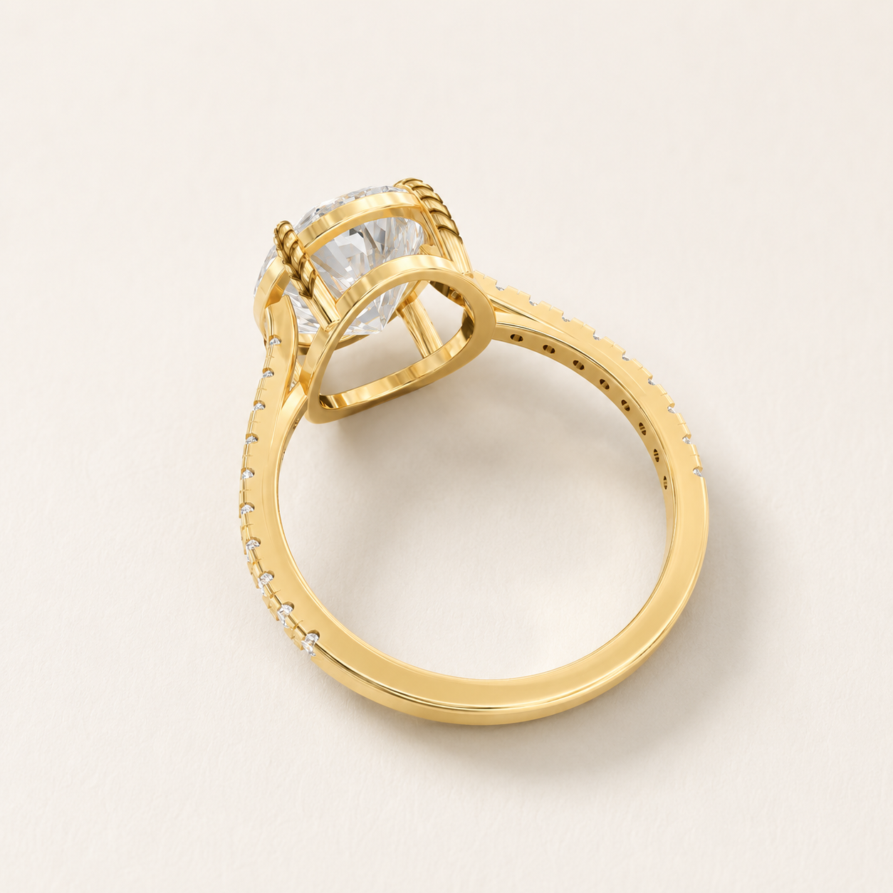 2.50 CT Oval Diamond Solitaire Ring in Yellow Gold, White Gold & Rose Gold - view 2