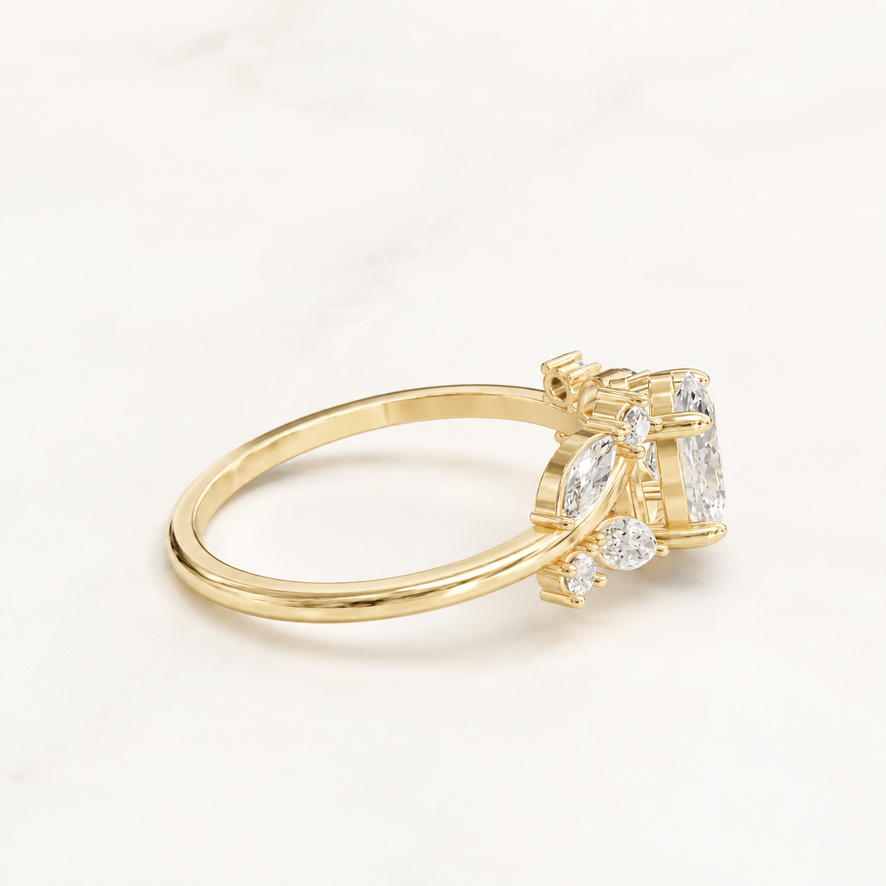 1 CT Oval Diamond Ring in Rose Gold, Yellow Gold & White Gold - view 2