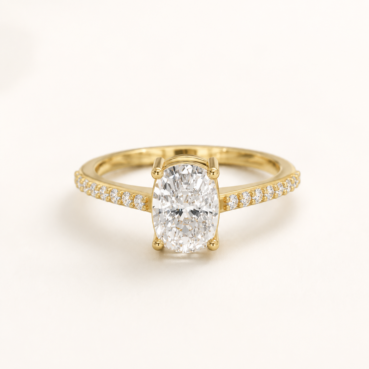 1 CT Cushion Diamond Ring in Yellow, White & Rose Gold