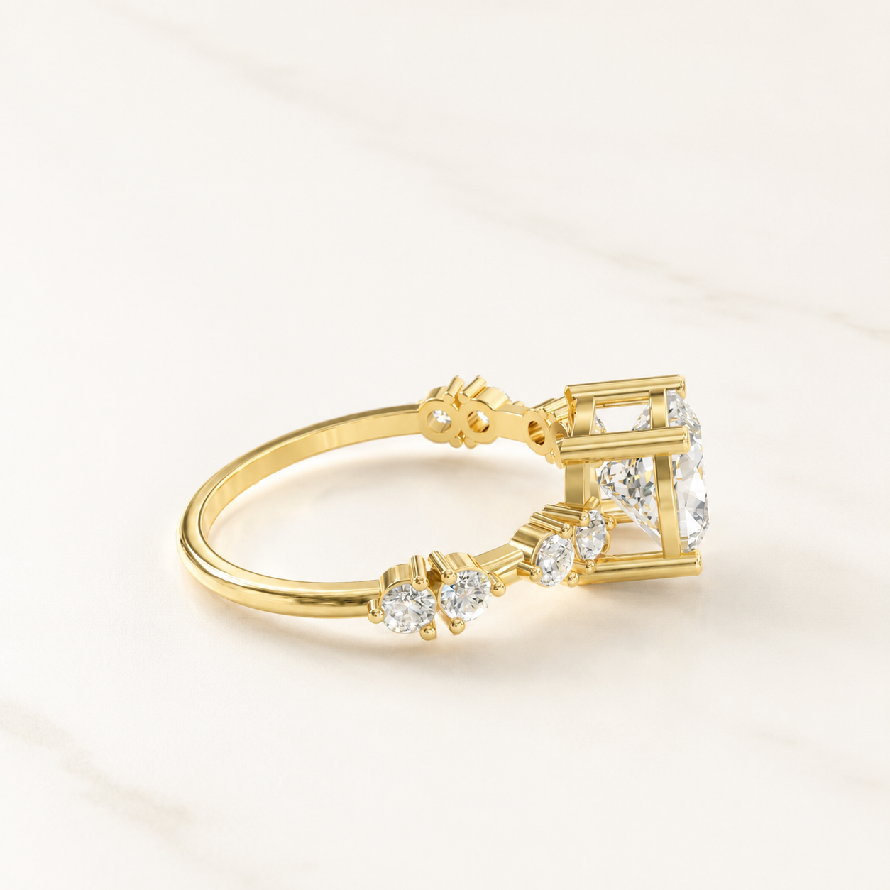 2 CT Round Diamond Ring in Yellow Gold, White Gold & Rose Gold - view 2