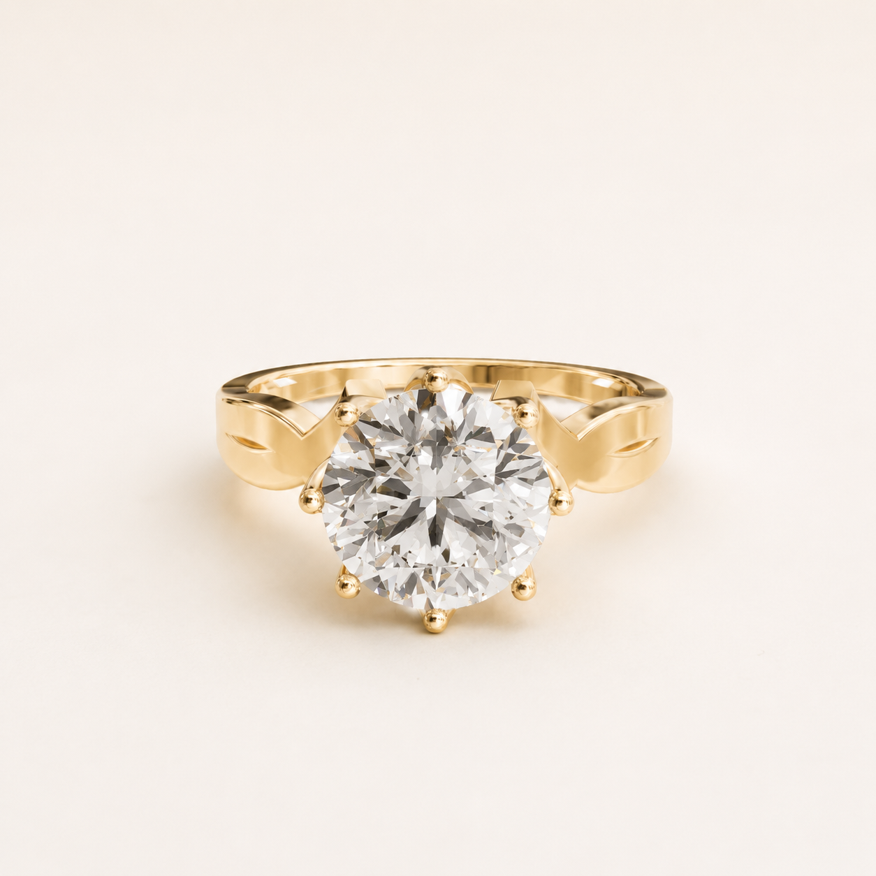 2.50 CT Round Diamond Solitaire Ring in Yellow Gold, White Gold & Rose Gold