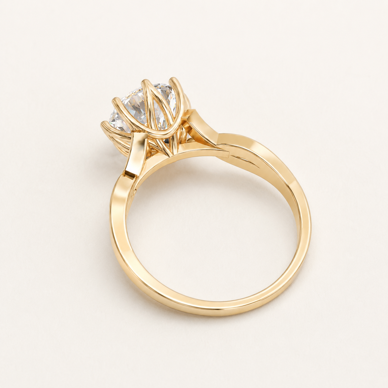 2.50 CT Round Diamond Solitaire Ring in Yellow Gold, White Gold & Rose Gold - view 2