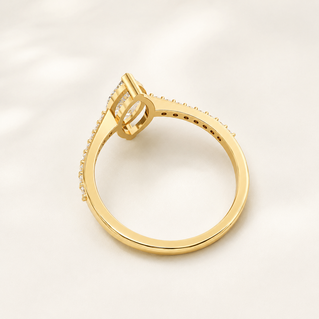 1 CT Marquise Cut Diamond Ring in Yellow Gold, White Gold & Rose Gold - view 2