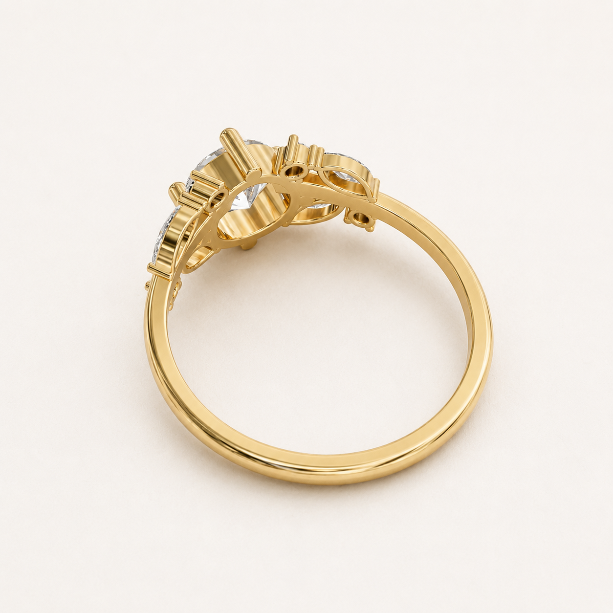 0.840 CT Round Cut Diamond Ring in Yellow Gold, White Gold & Rose Gold - view 2