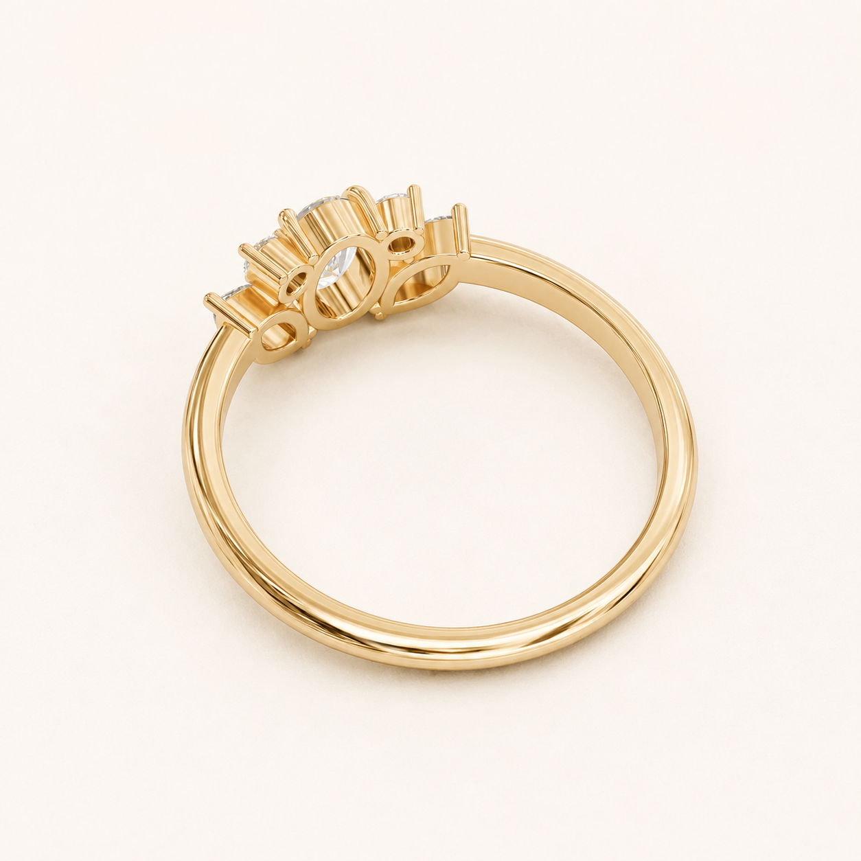 0.60 CT Oval Cut Diamond Ring in Yellow Gold, White Gold & Rose Gold - view 2