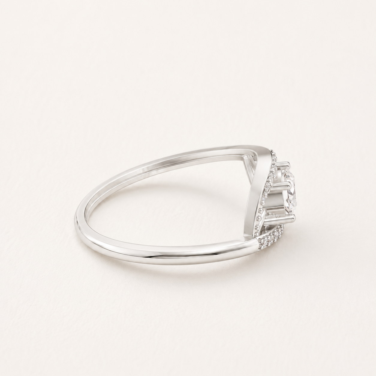 0.36 CT Oval Diamond Evil Eye Ring in Yellow Gold, White Gold & Rose Gold - view 2