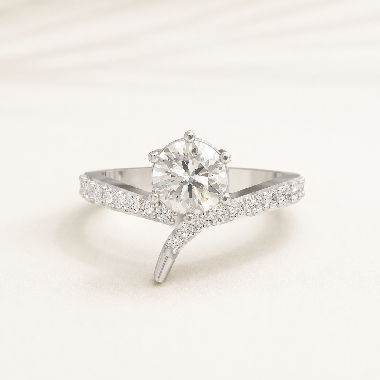 0.81 CT Round Cut Diamond Ring in Yellow Gold, White Gold & Rose Gold