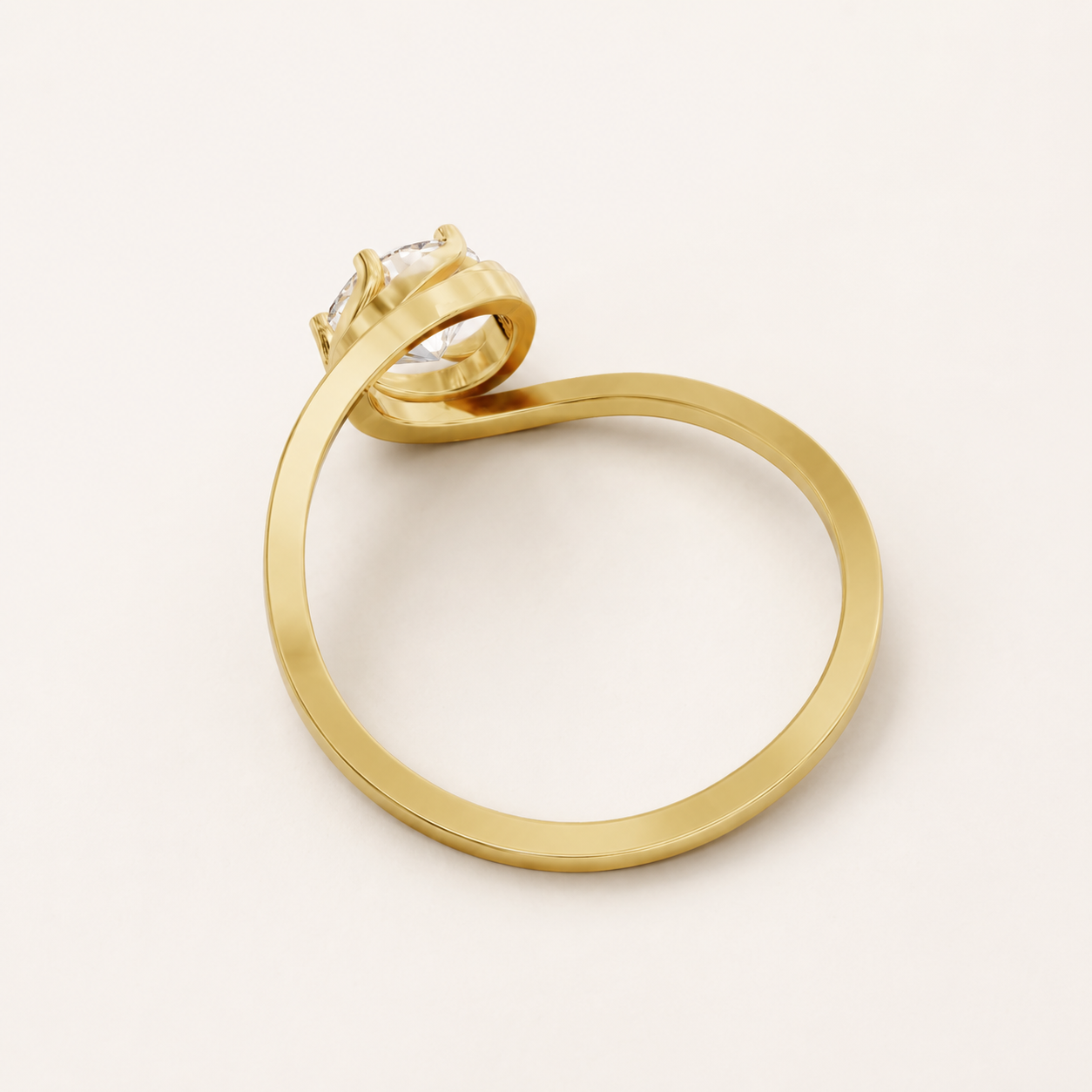 1 CT Round Solitaire Diamond Ring in Yellow, White & Rose Gold - view 2