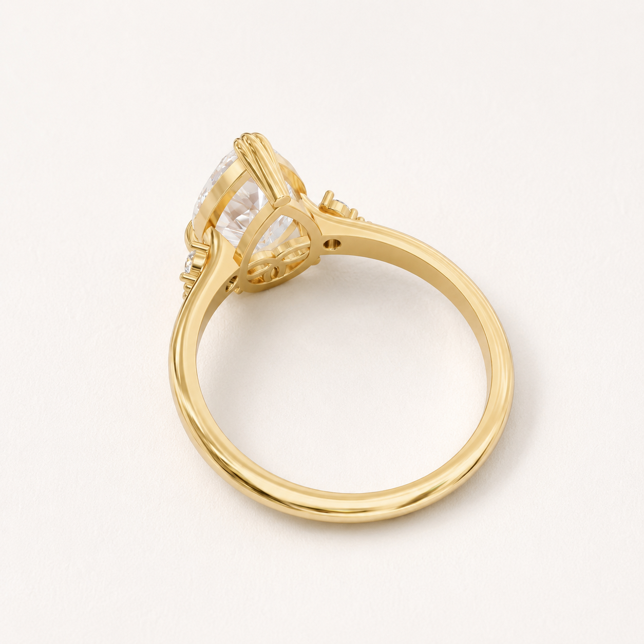 1.80 CT Pear Diamond Ring in Yellow, White & Rose Gold - view 2
