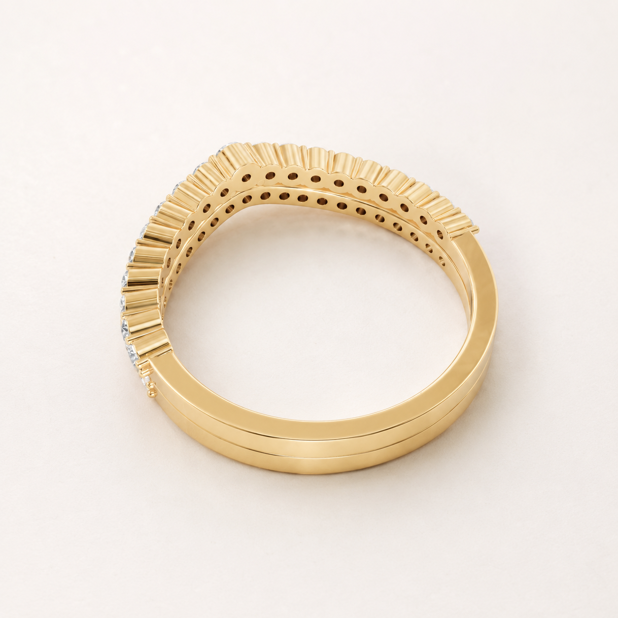 0.27 CT Double-Row Diamond Band in Yellow, White & Rose Gold - view 2
