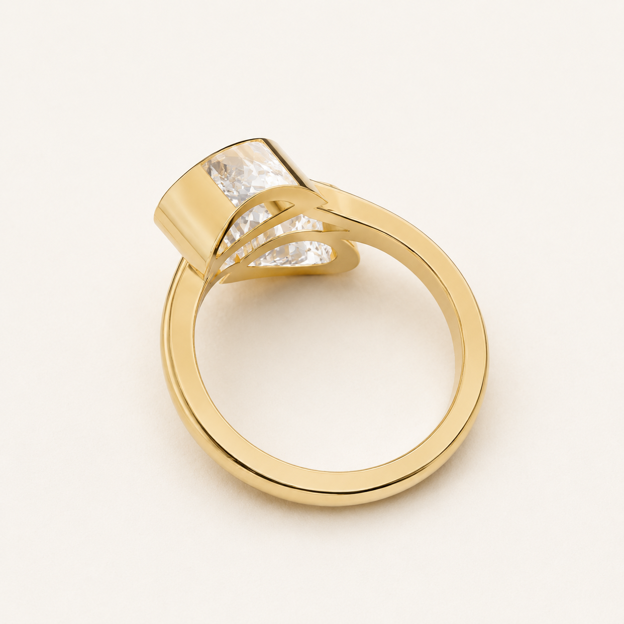 1.56 CT Pear Diamond Bypass Ring in Yellow Gold, White Gold & Rose Gold - view 2