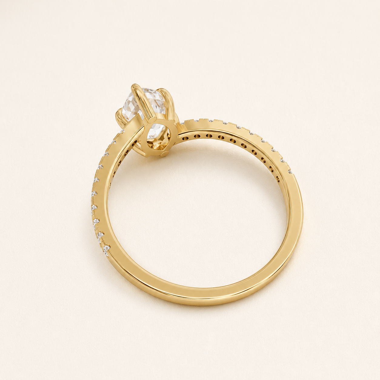 0.98 CT Marquise Diamond Ring in Yellow Gold, White Gold & Rose Gold - view 2
