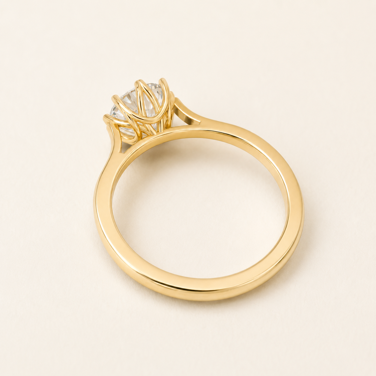 1.25 CT Round Diamond Solitaire Ring in Yellow Gold, White Gold & Rose Gold - view 2