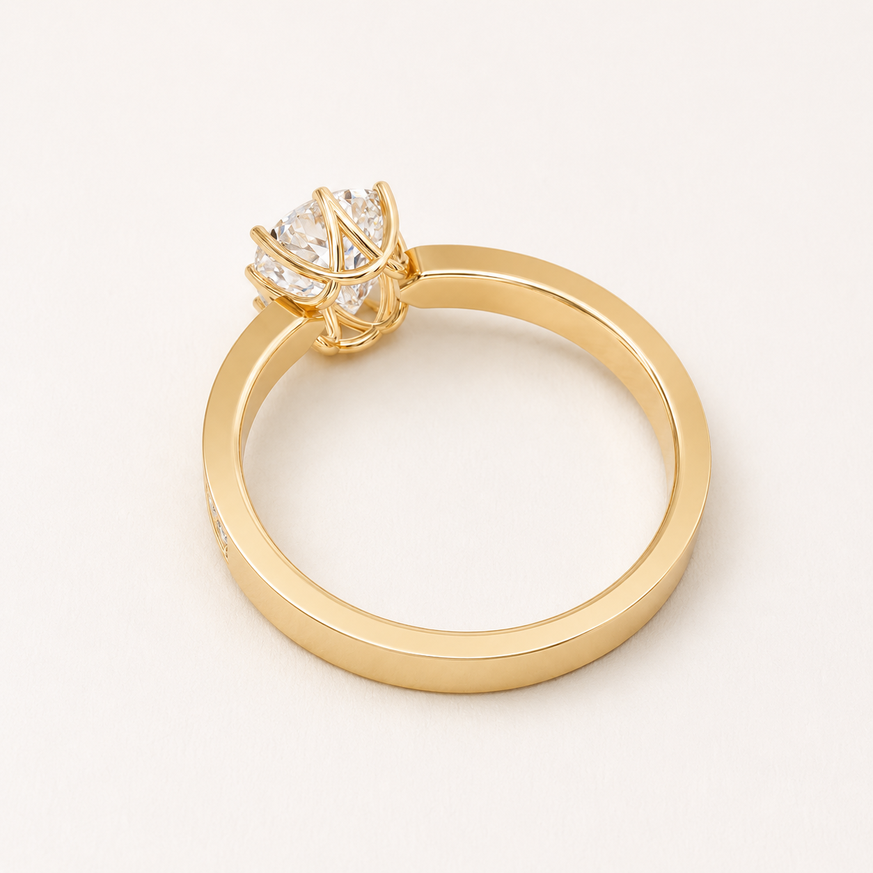 1.40 CT Cushion Diamond Ring in Yellow Gold, White Gold & Rose Gold - view 2