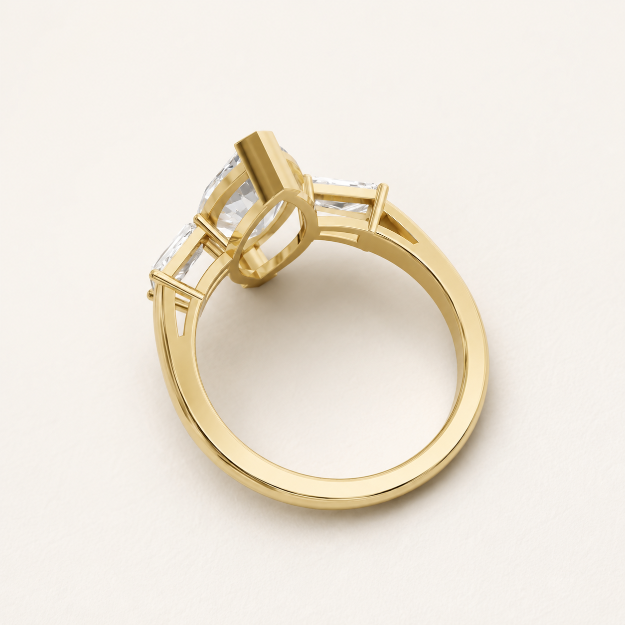 2.60 CT Marquise Diamond Ring in Yellow Gold, White Gold & Rose Gold - view 2