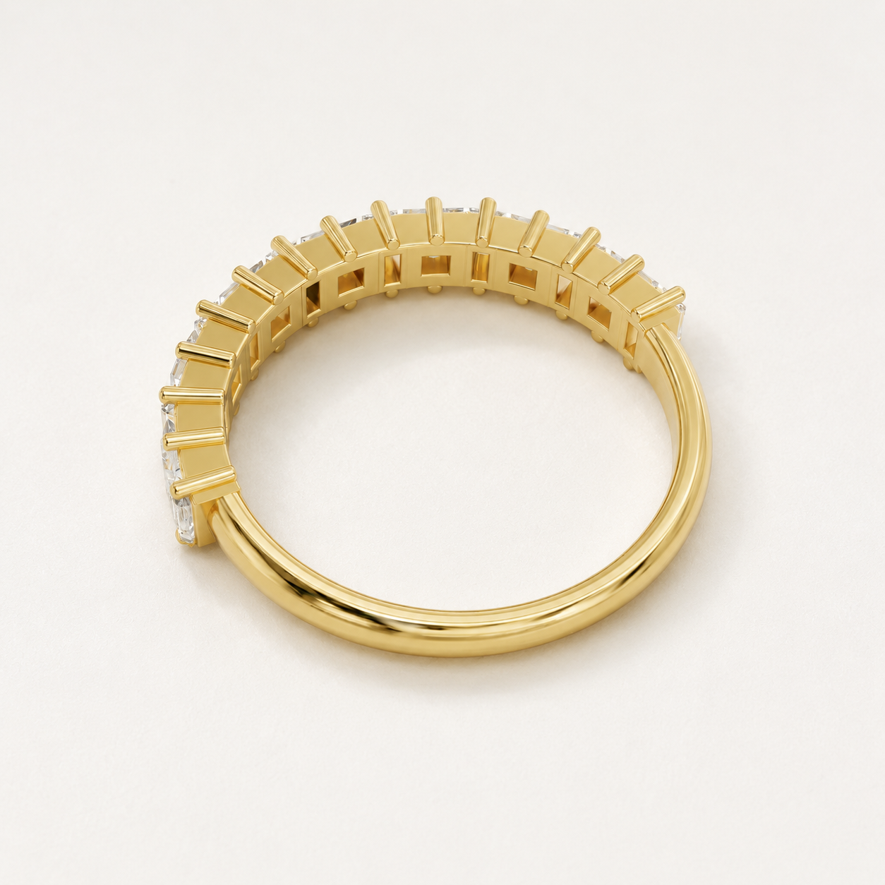0.77 CT Princess Diamond Band Ring in Yellow Gold, White Gold & Rose Gold - view 2