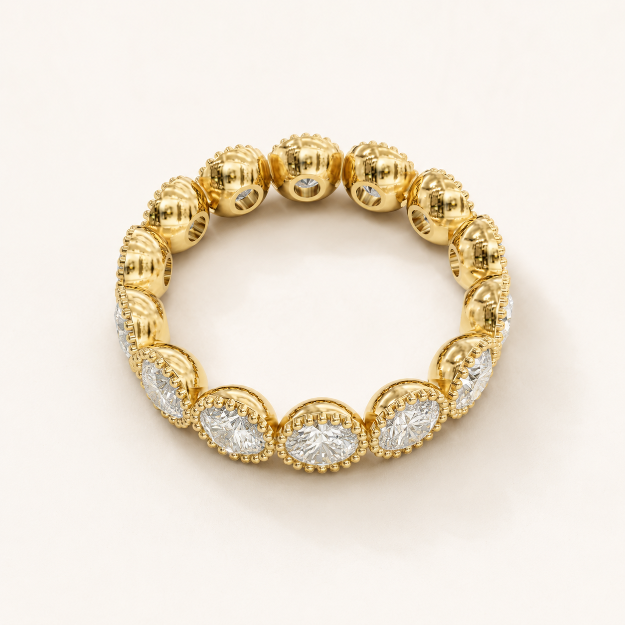 3.50 CT Round Diamond Eternity Band Ring in Yellow Gold, White Gold & Rose Gold - view 2
